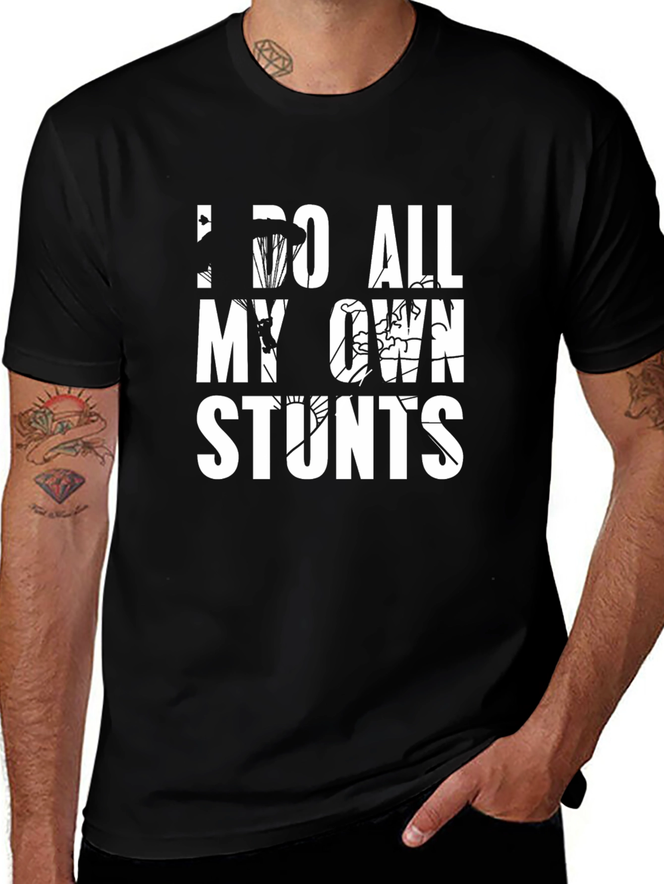Variant 13 of I Do All My Own Stunts Graphic Tee