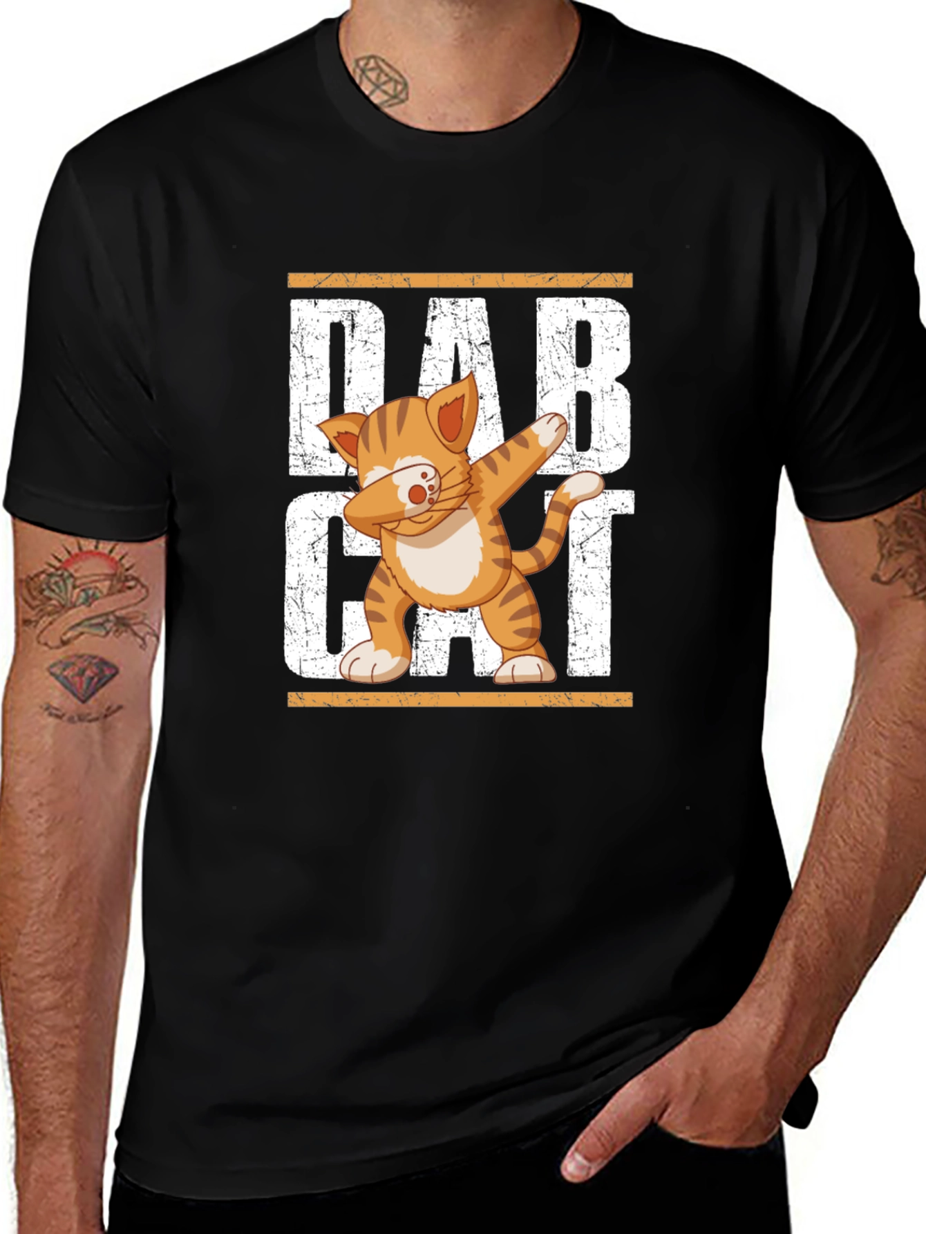 Variant 30 of Dabbing Cat Graphic T-Shirt