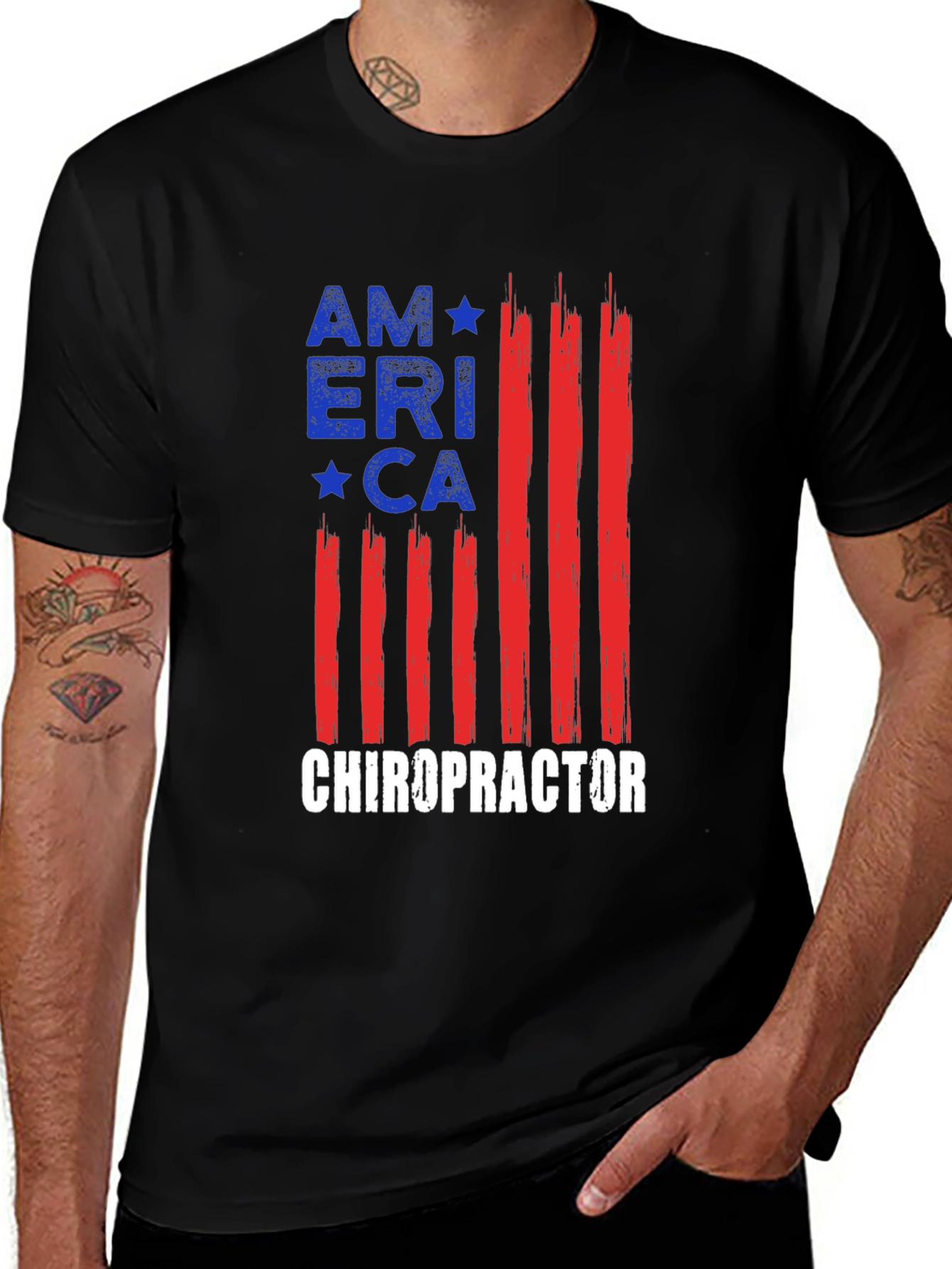 Black Chiropractor America T-Shirt main image