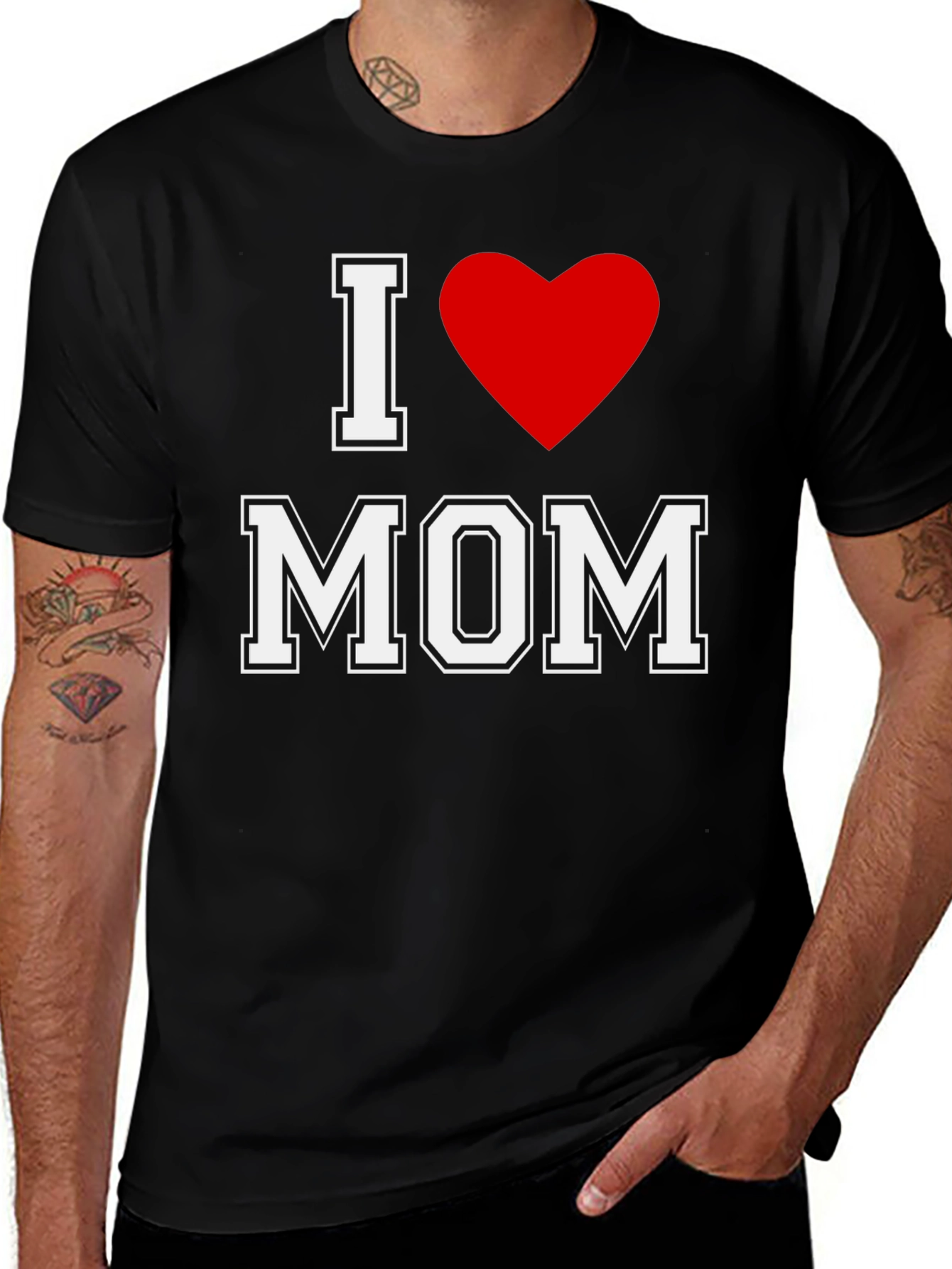 I Heart Mom Black T-Shirt - Mother's Day Gift