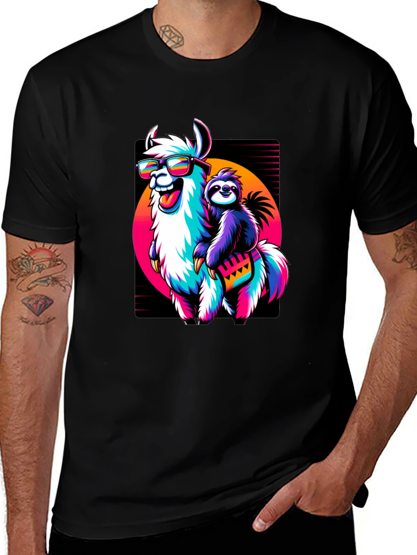 Variant 25 of Llama and Sloth Graphic Tee
