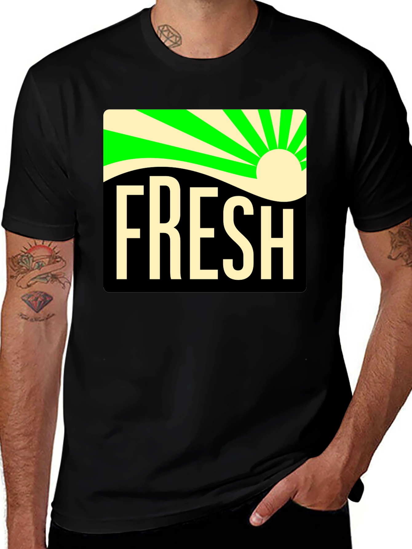 Variant 28 of Fresh Graphic Tee - Black Casual T-Shirt