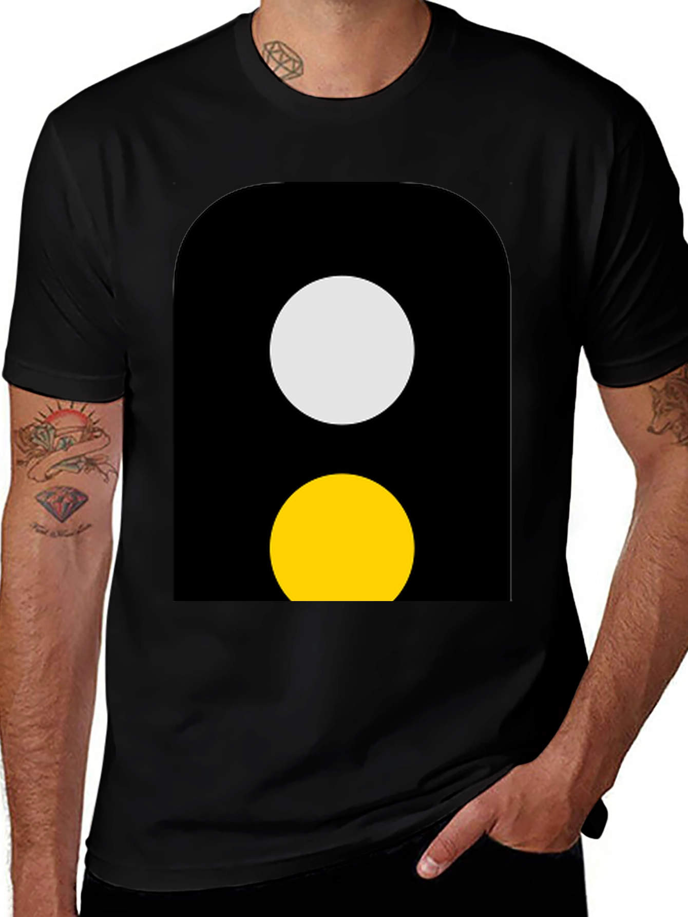 Variant 30 of Abstract Graphic T-Shirt - Black with Circle Design