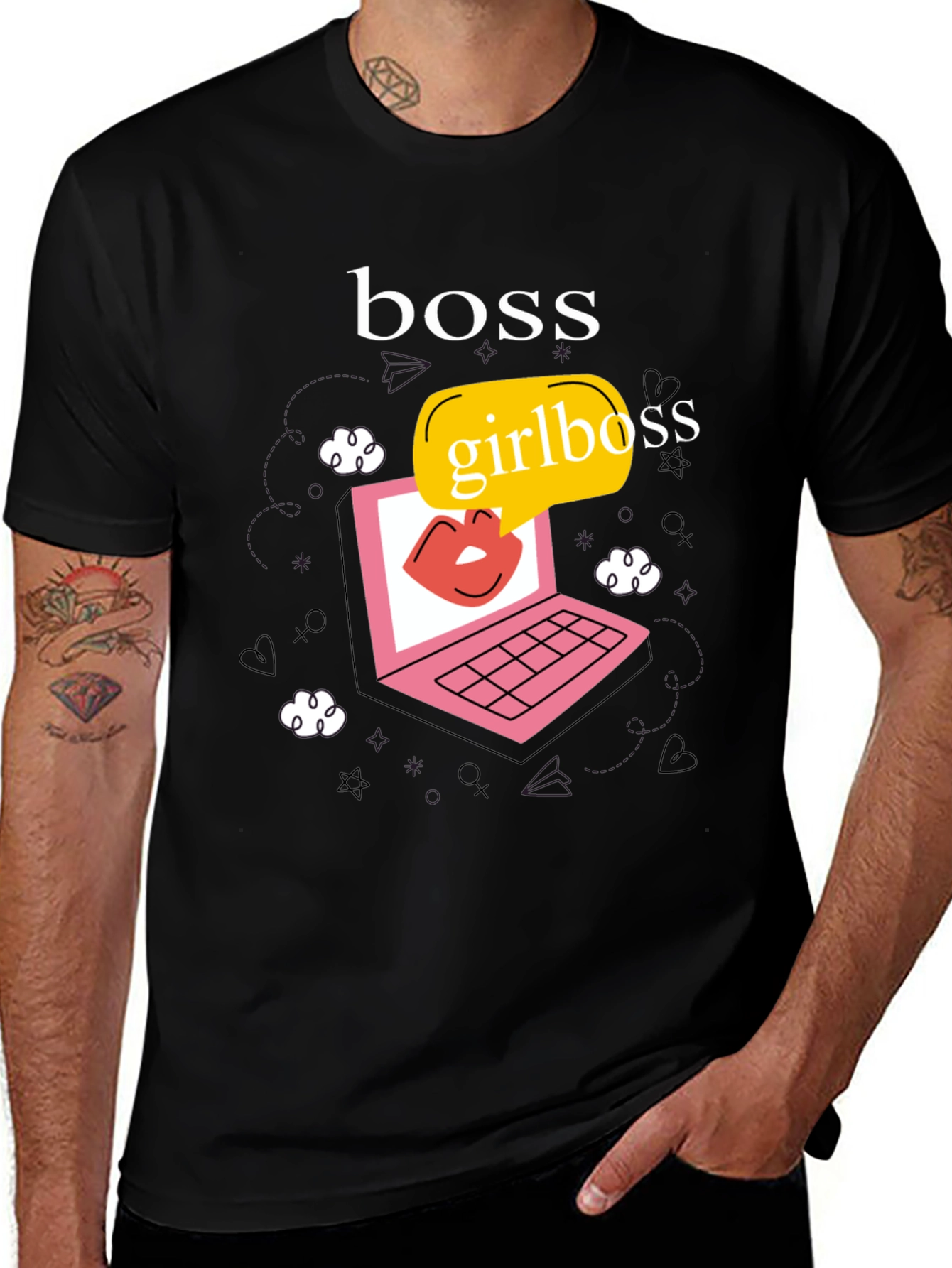 Variant 12 of Girlboss Graphic Tee - Trendy Laptop Design T-shirt
