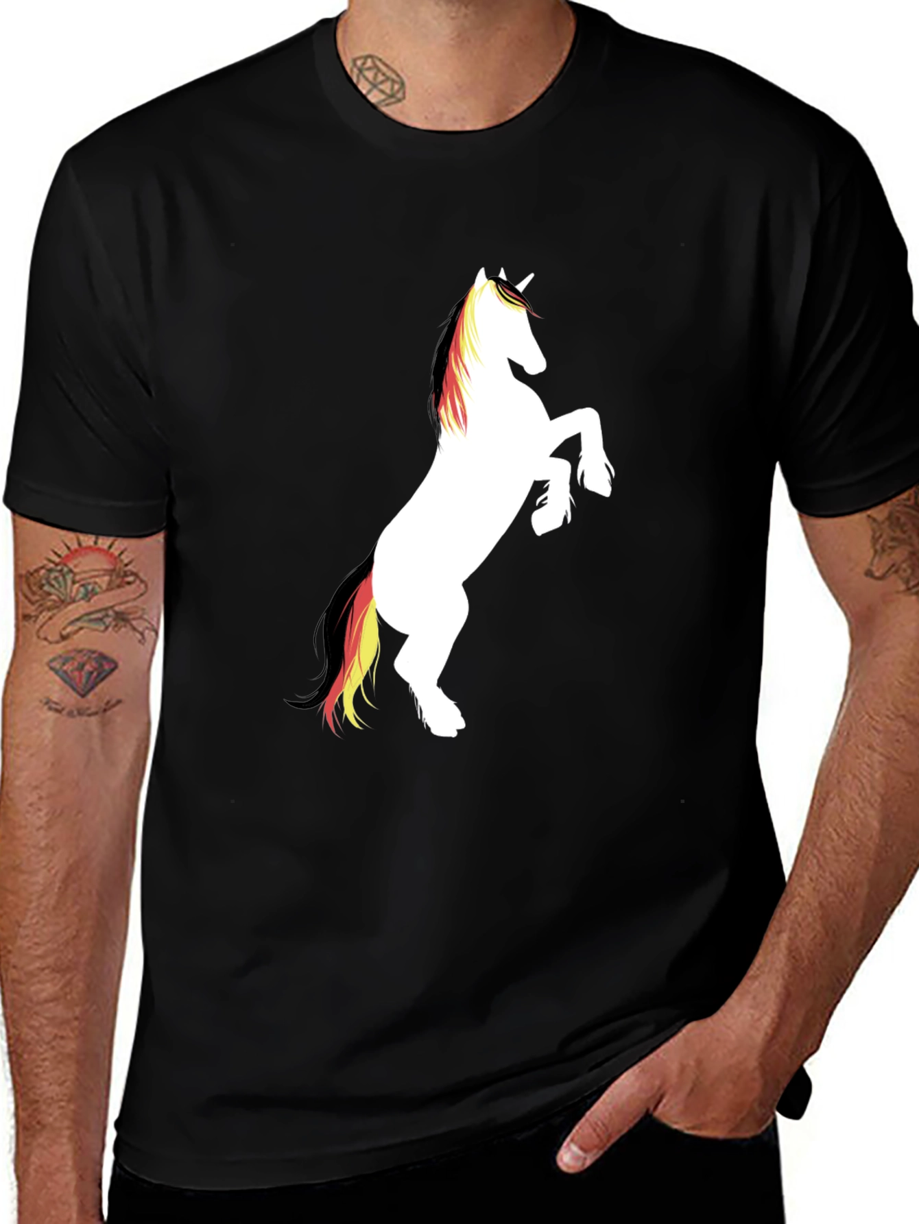 Variant 20 of Unicorn Graphic T-Shirt - Black Cotton Tee
