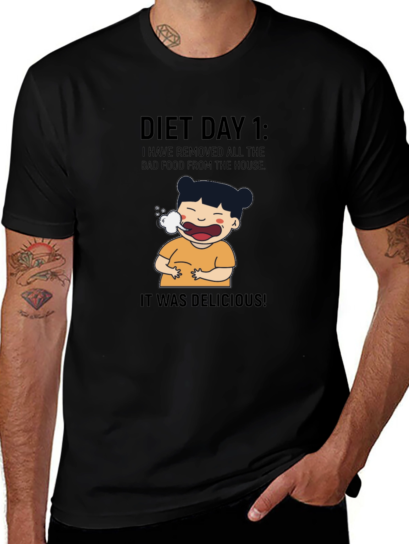 Variant 3 of Diet Day 1 Graphic T-Shirt - Funny Unisex Tee