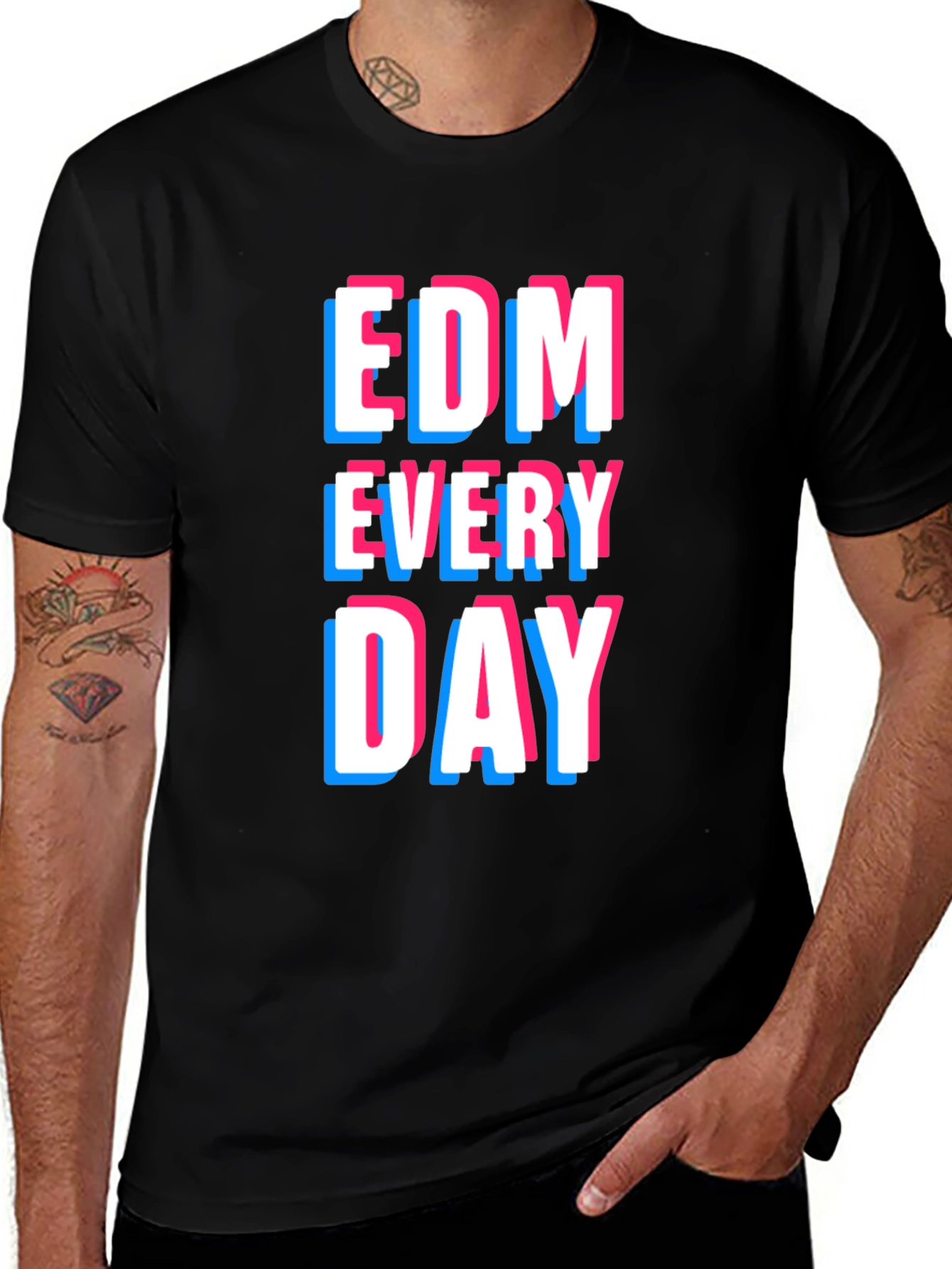 EDM Every Day Graphic Tee - Black Cotton T-Shirt