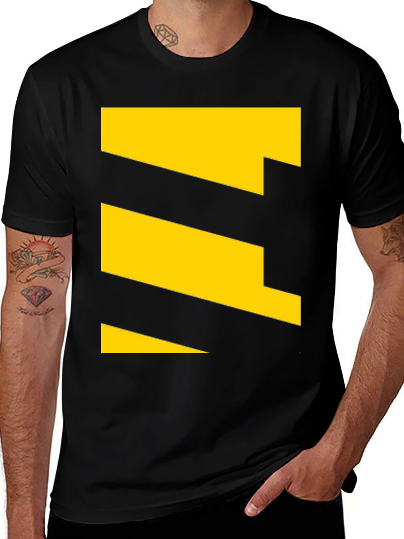 Variant 13 of Geometric Yellow Pattern Tee - Modern Casual