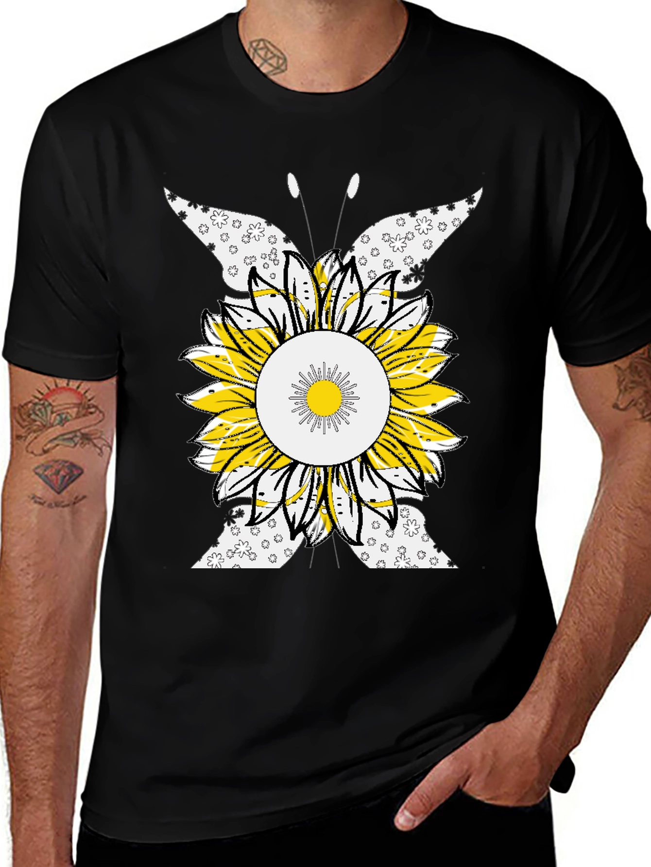 Variant 30 of Sunflower Butterfly Graphic Tee