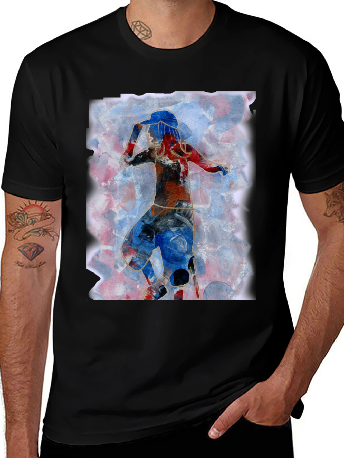 Variant 10 of Abstract Dancer Graphic Tee - Artistic Men's T-Shirt