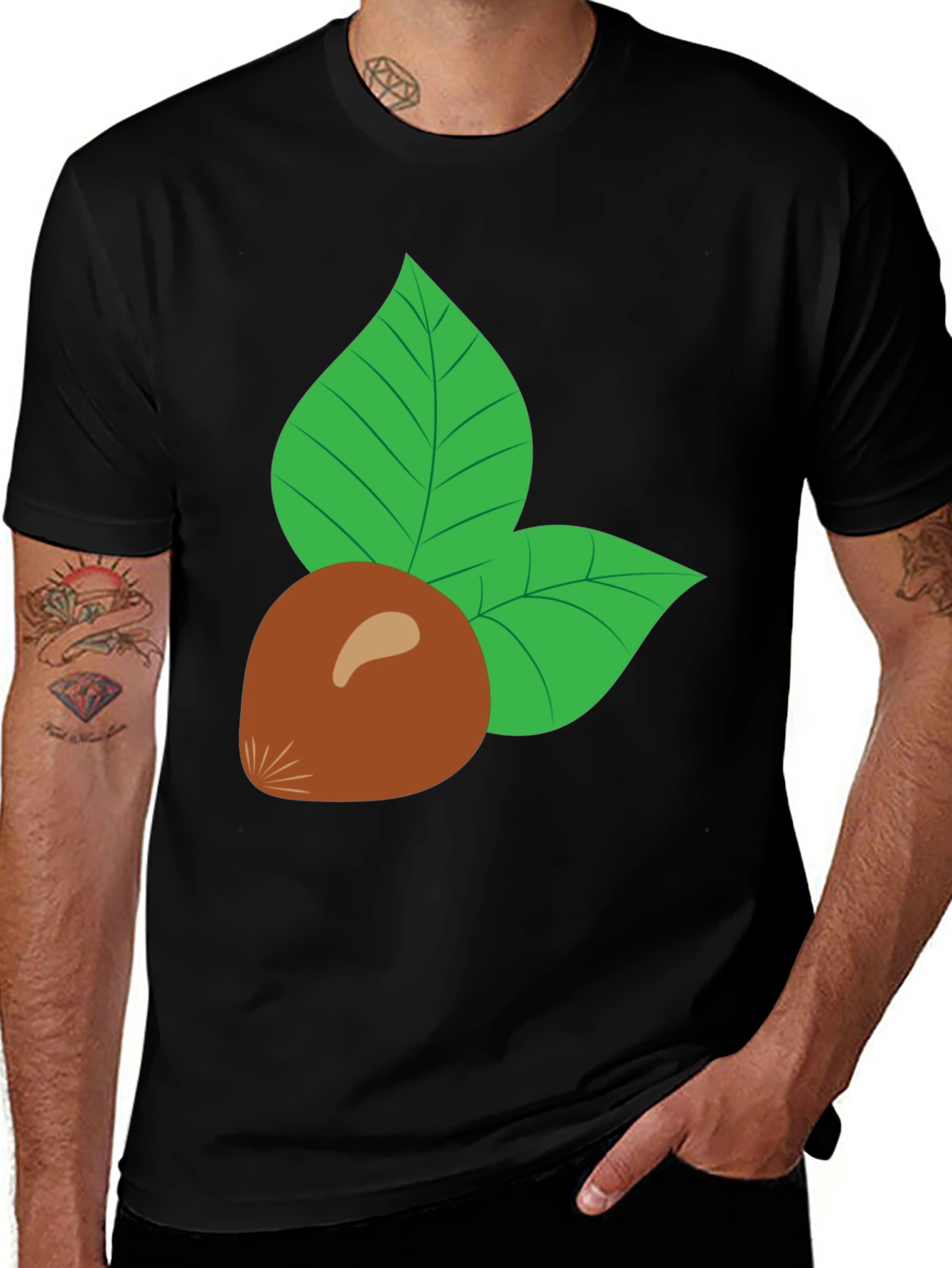 Variant 18 of Hazelnut Graphic Tee - Black Casual T-Shirt
