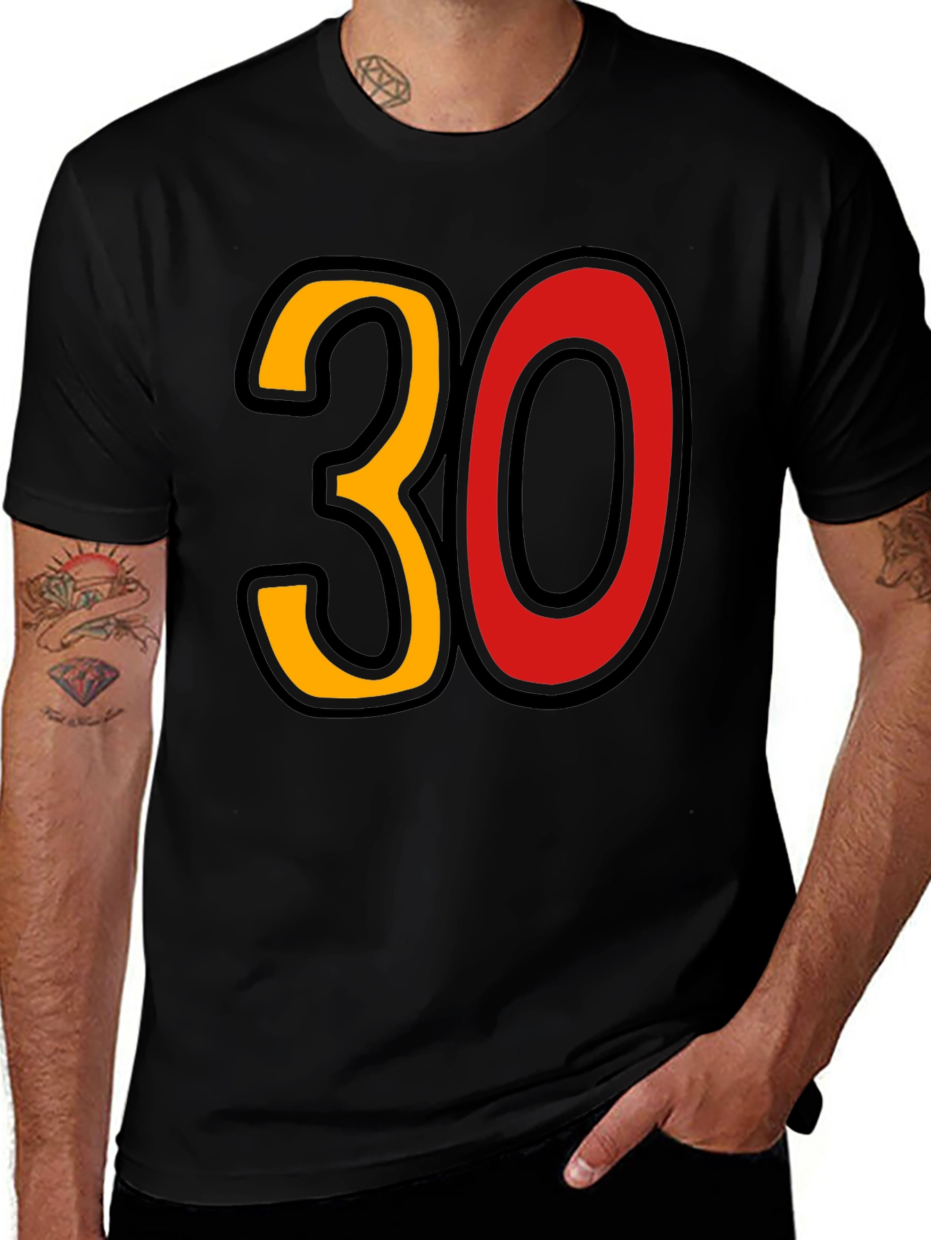 Variant 5 of Bold '30' Graphic Tee - Birthday Celebration Shirt