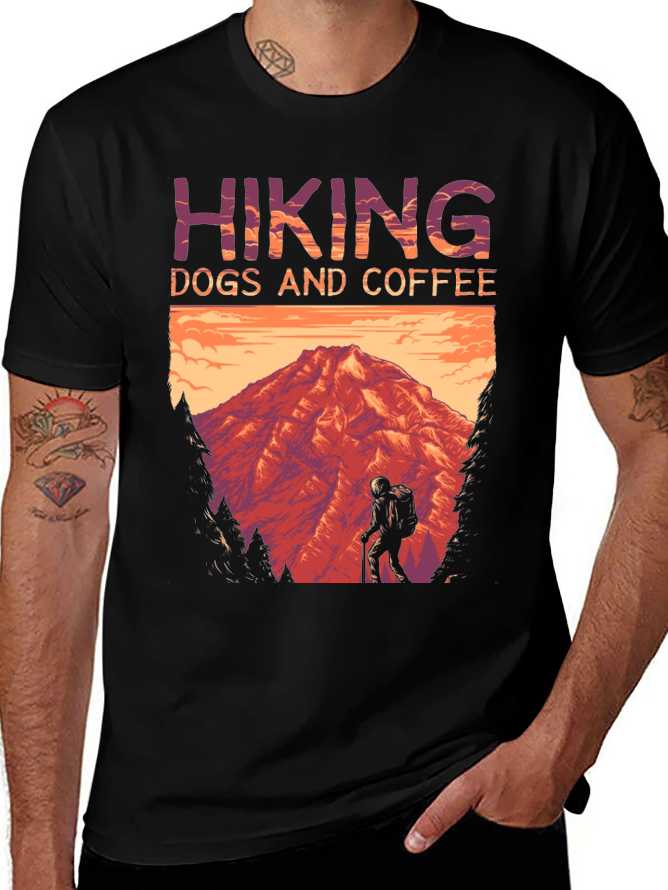 Variant 19 of Hiking Dogs and Coffee T-Shirt - Mountain Adventure