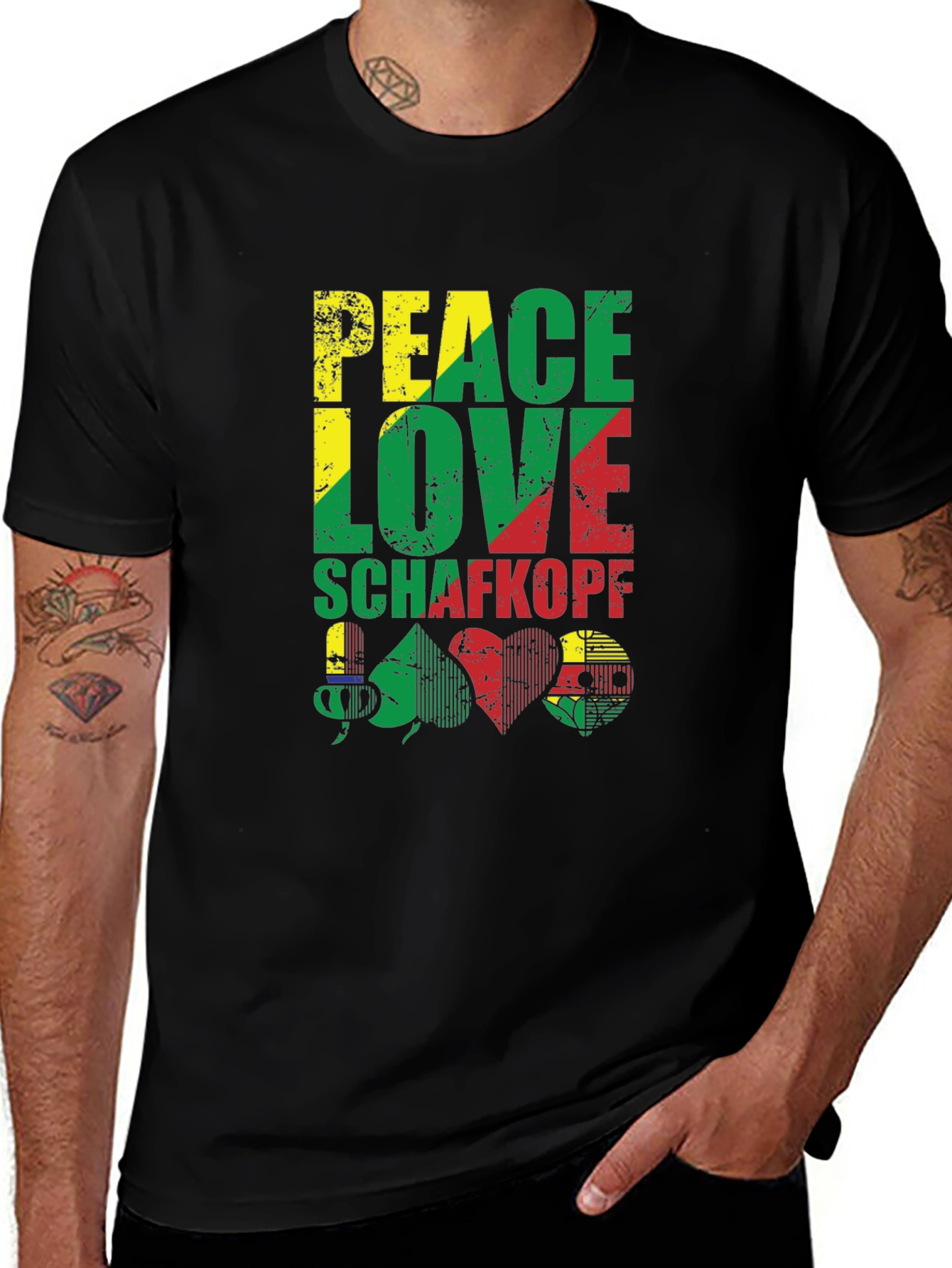Peace Love Schafkopf Card Game Black T-Shirt