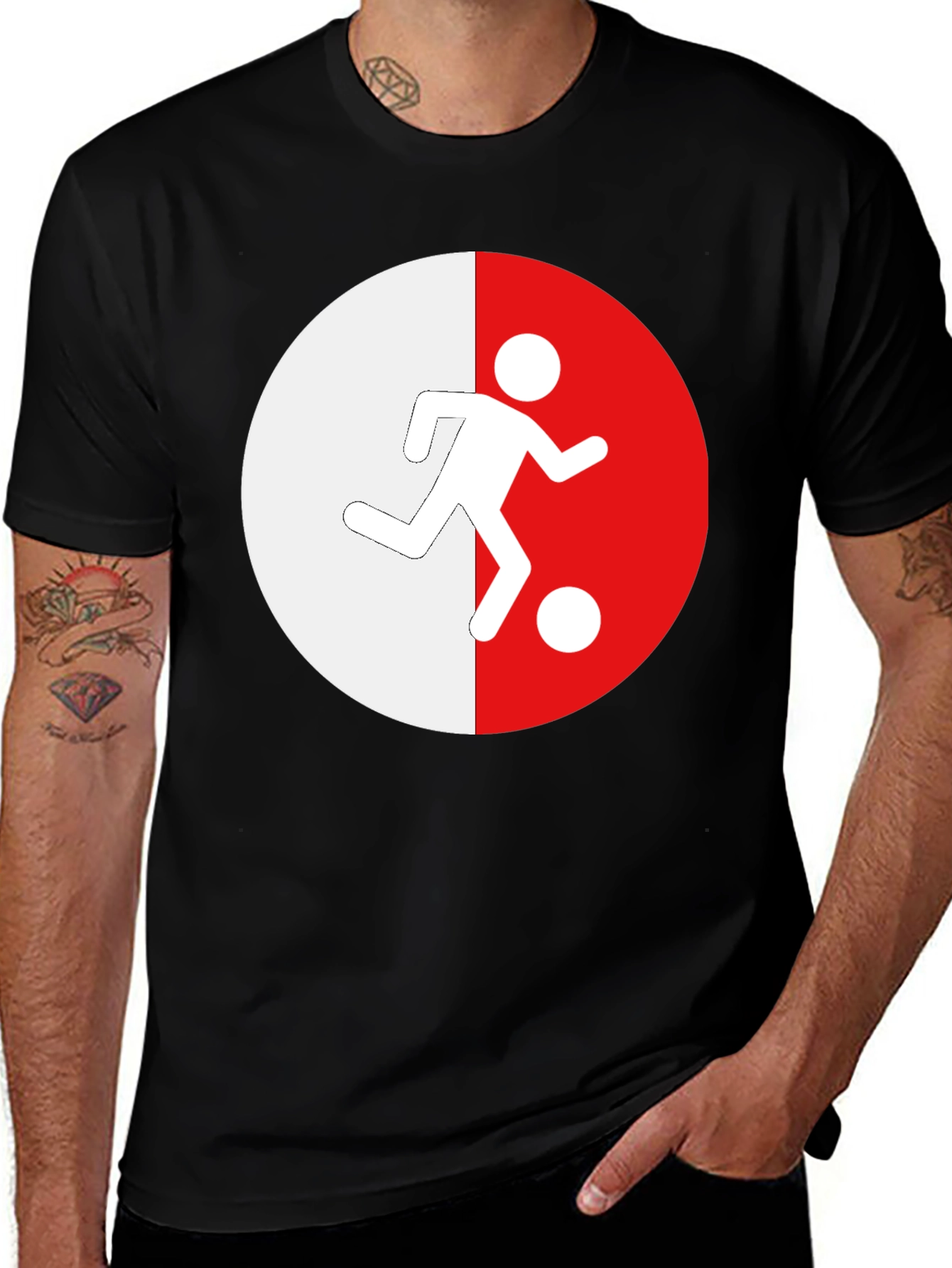 Variant 10 of Soccer Player Graphic Tee - Black Casual Shirt