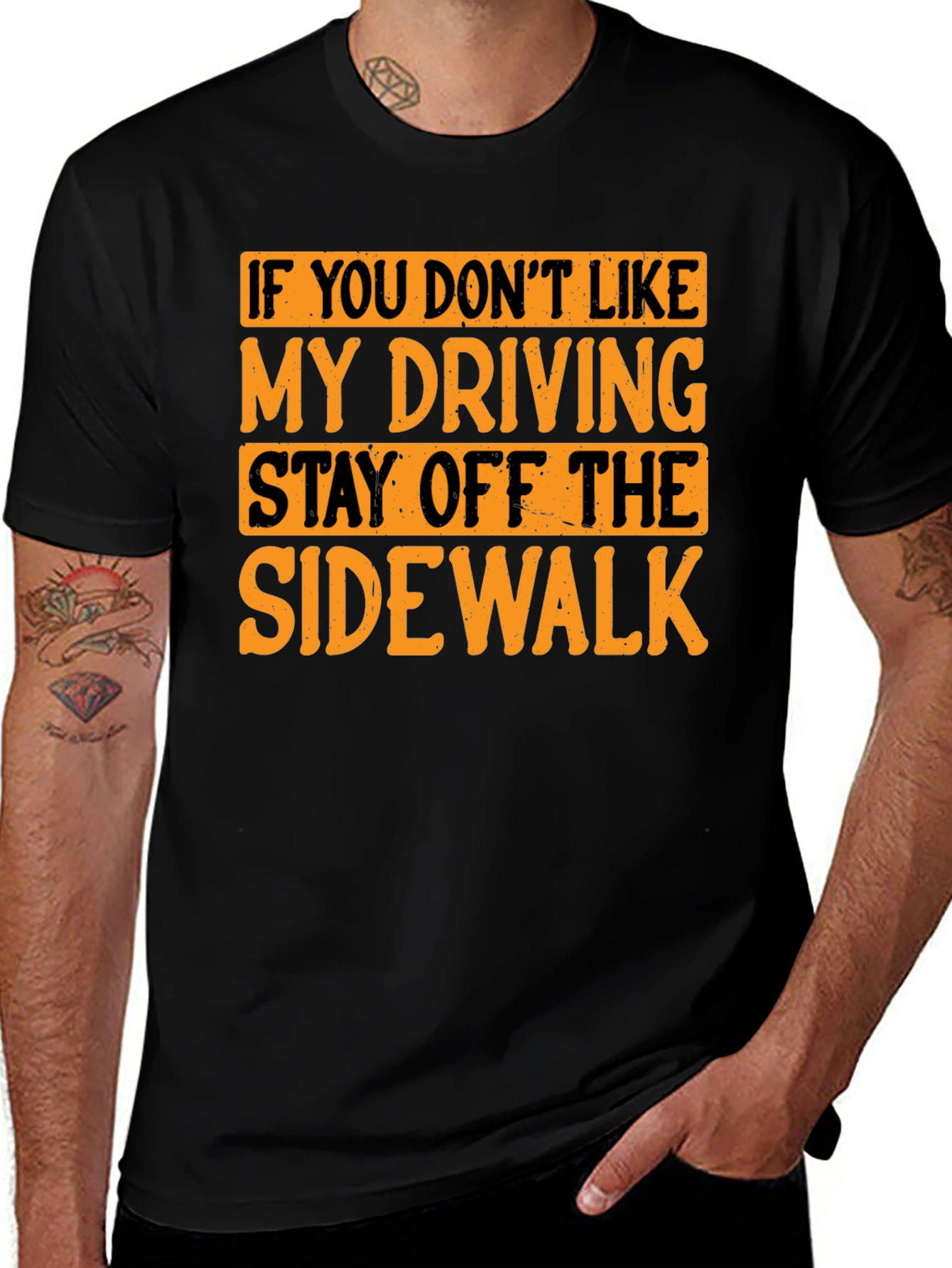 Variant 26 of Funny Driving T-Shirt - Stay Off the Sidewalk