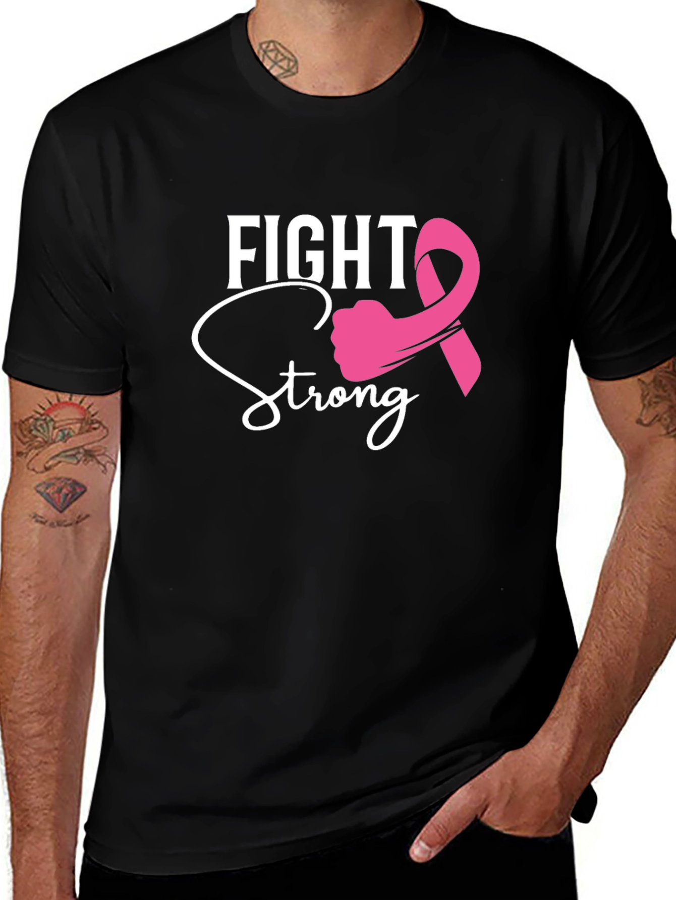 Variant 7 of Fight Strong Breast Cancer Awareness T-Shirt