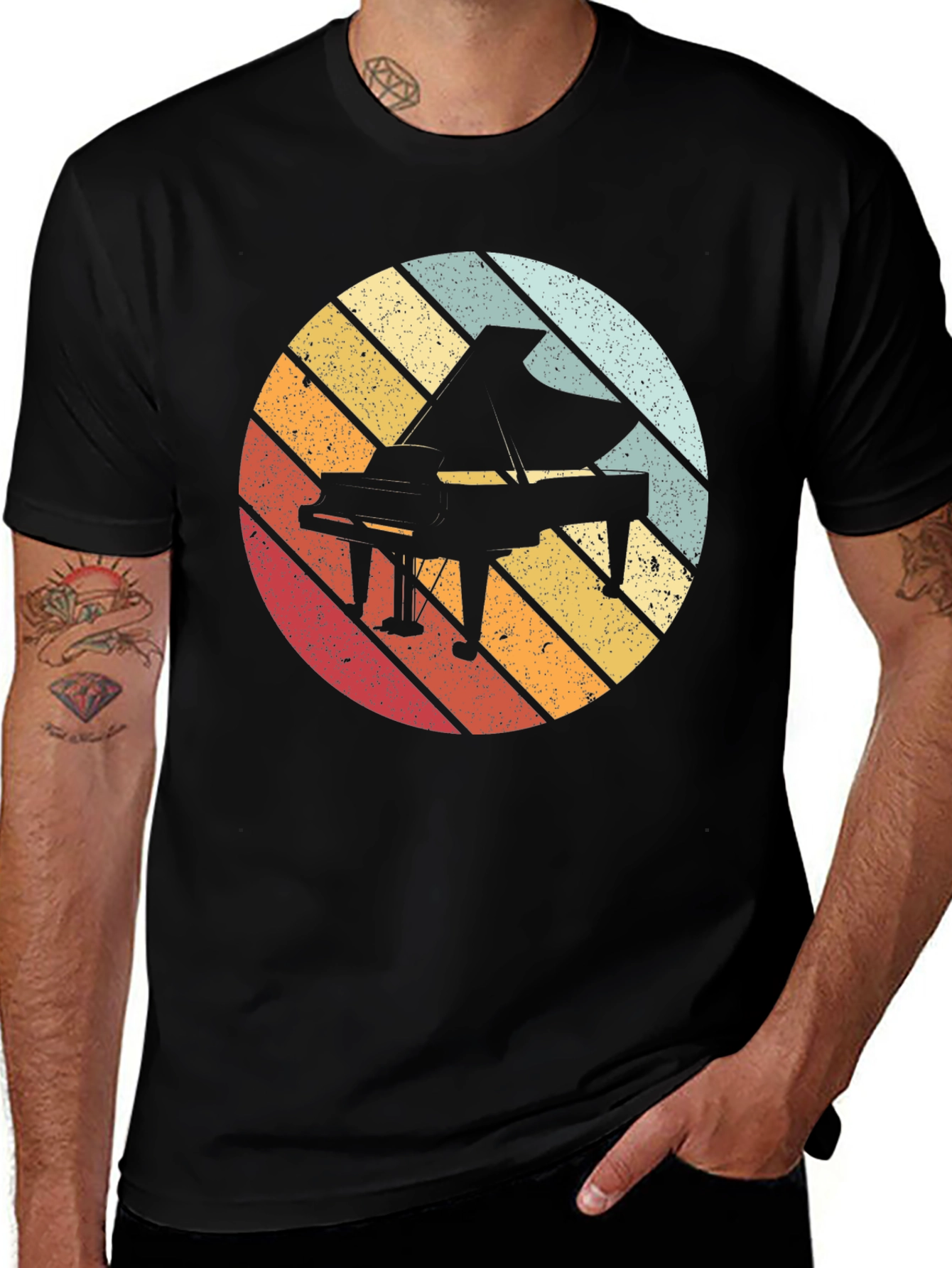 Variant 28 of Vintage Piano Graphic Tee - Retro Musician T-Shirt