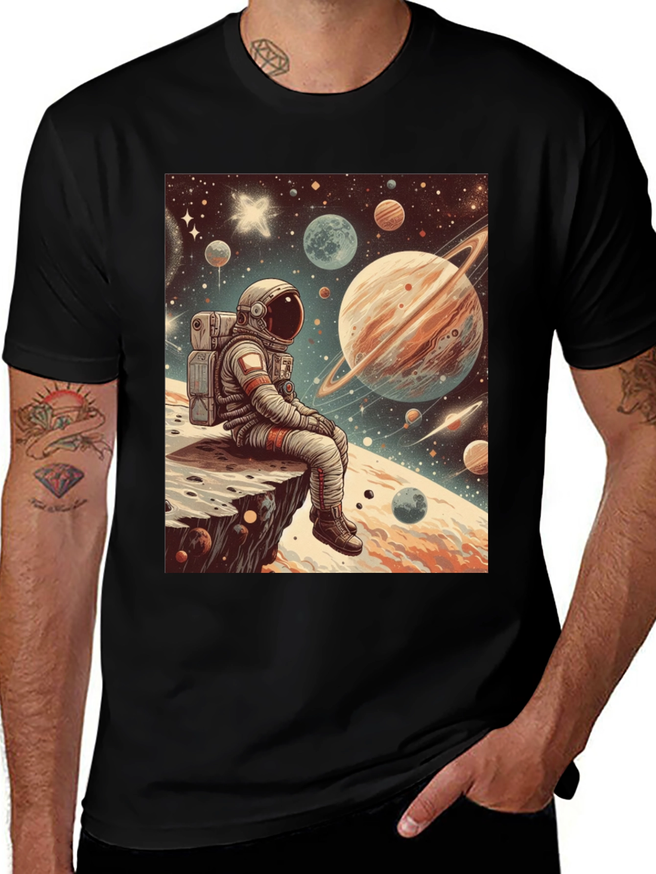 Variant 18 of Astronaut Space Print T-Shirt