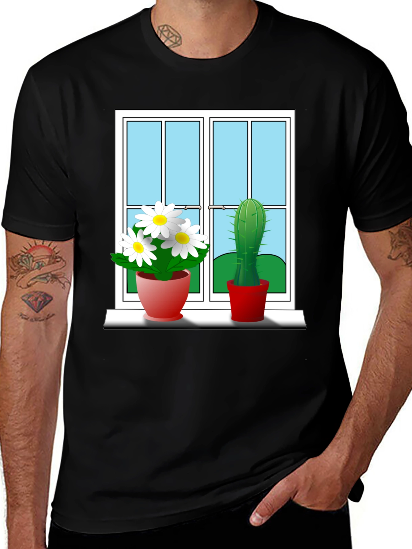 Variant 27 of Window Plants Graphic Tee - Stylish & Unique!