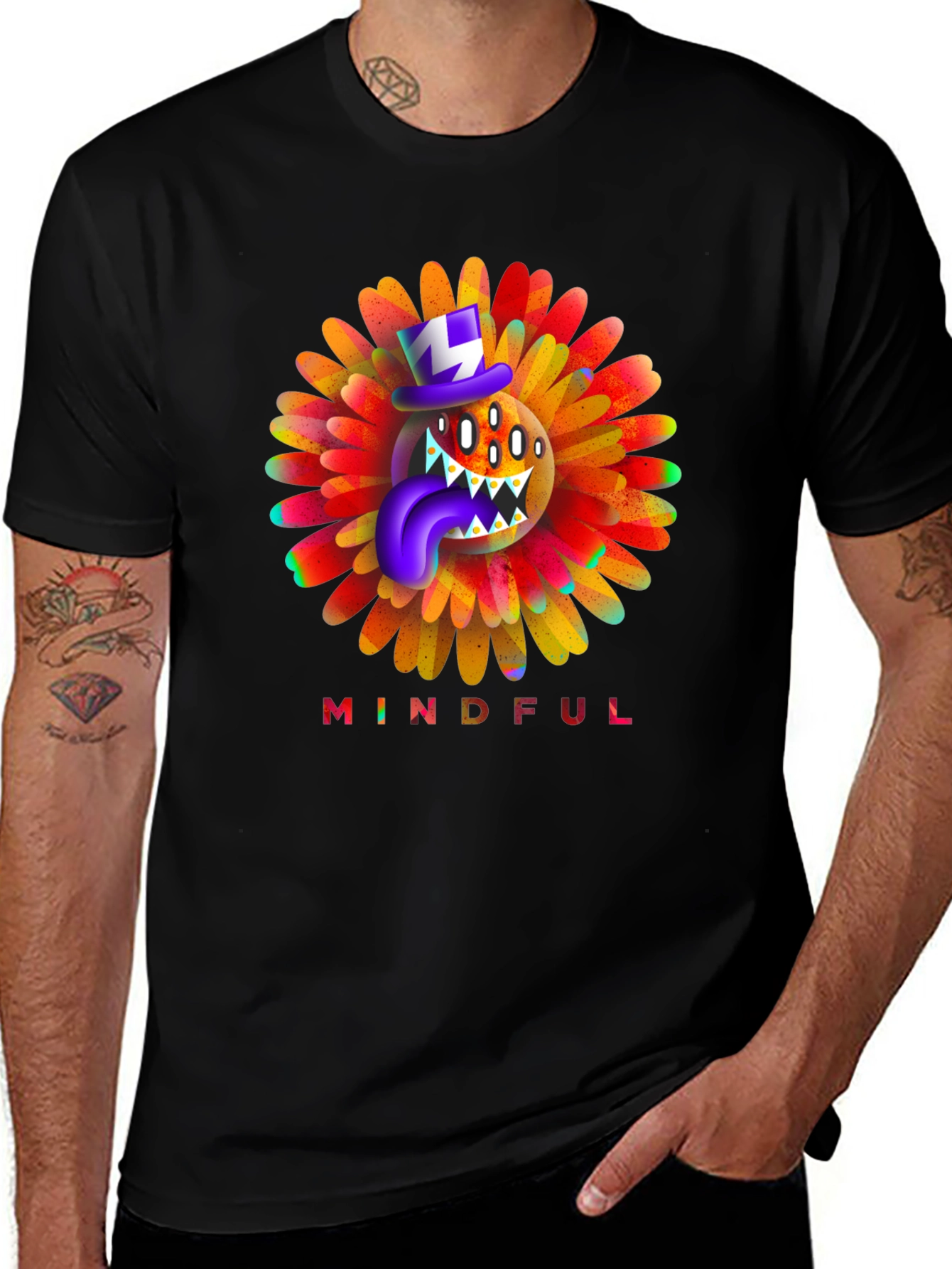 Variant 10 of Mindful Monster Graphic T-Shirt - Vivid Design, Soft Comfort