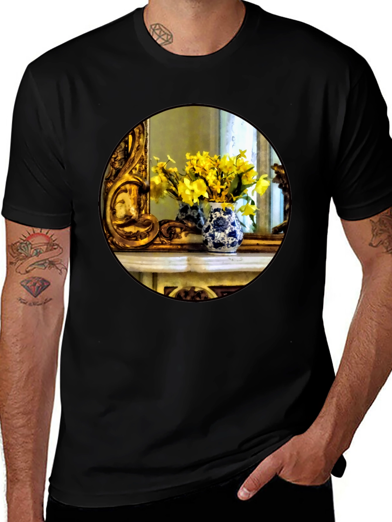 Variant 29 of Floral Vase Graphic Tee - Artistic Impression T-Shirt