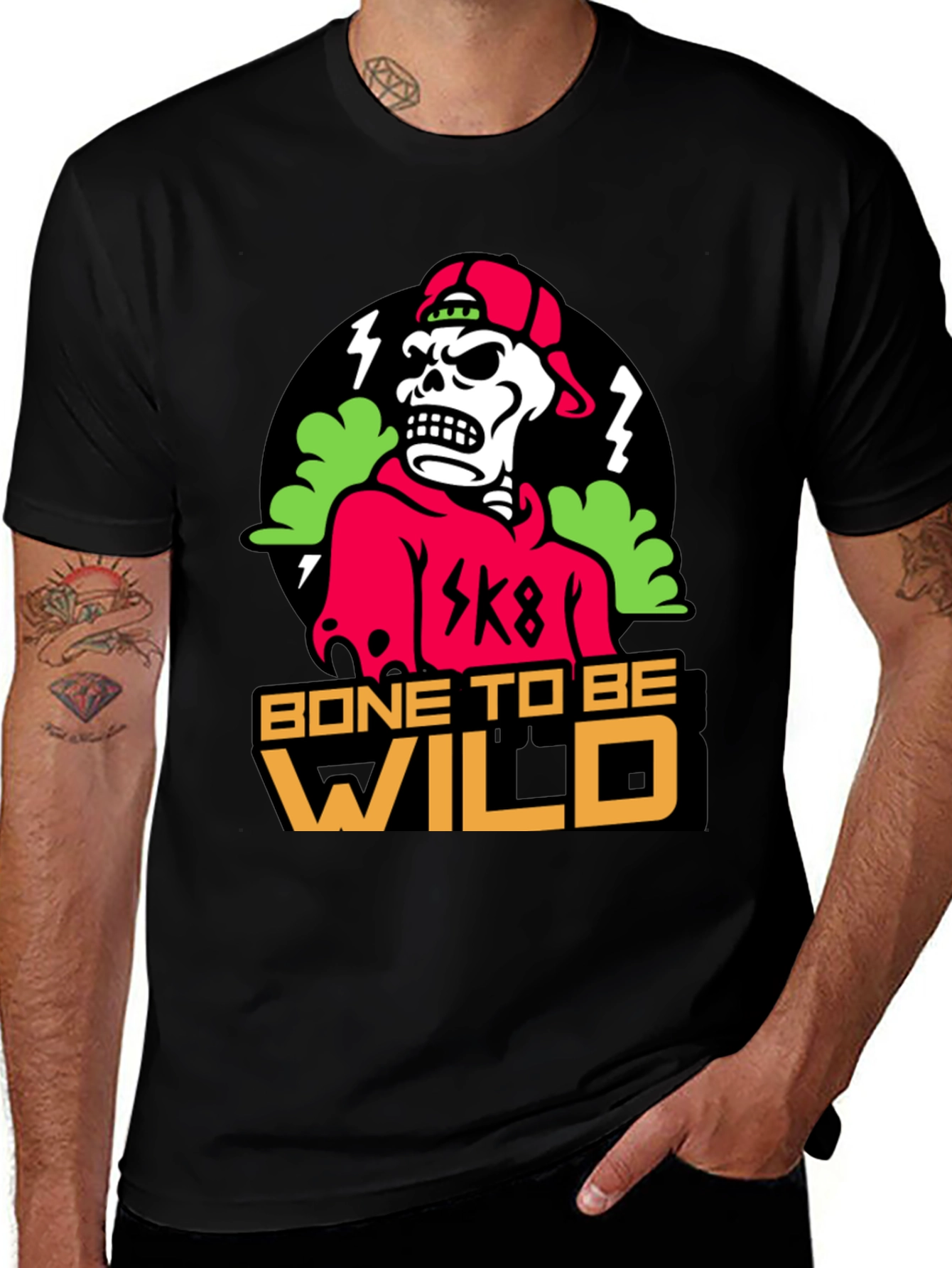 Variant 12 of Bone To Be Wild Skeleton Graphic T-Shirt