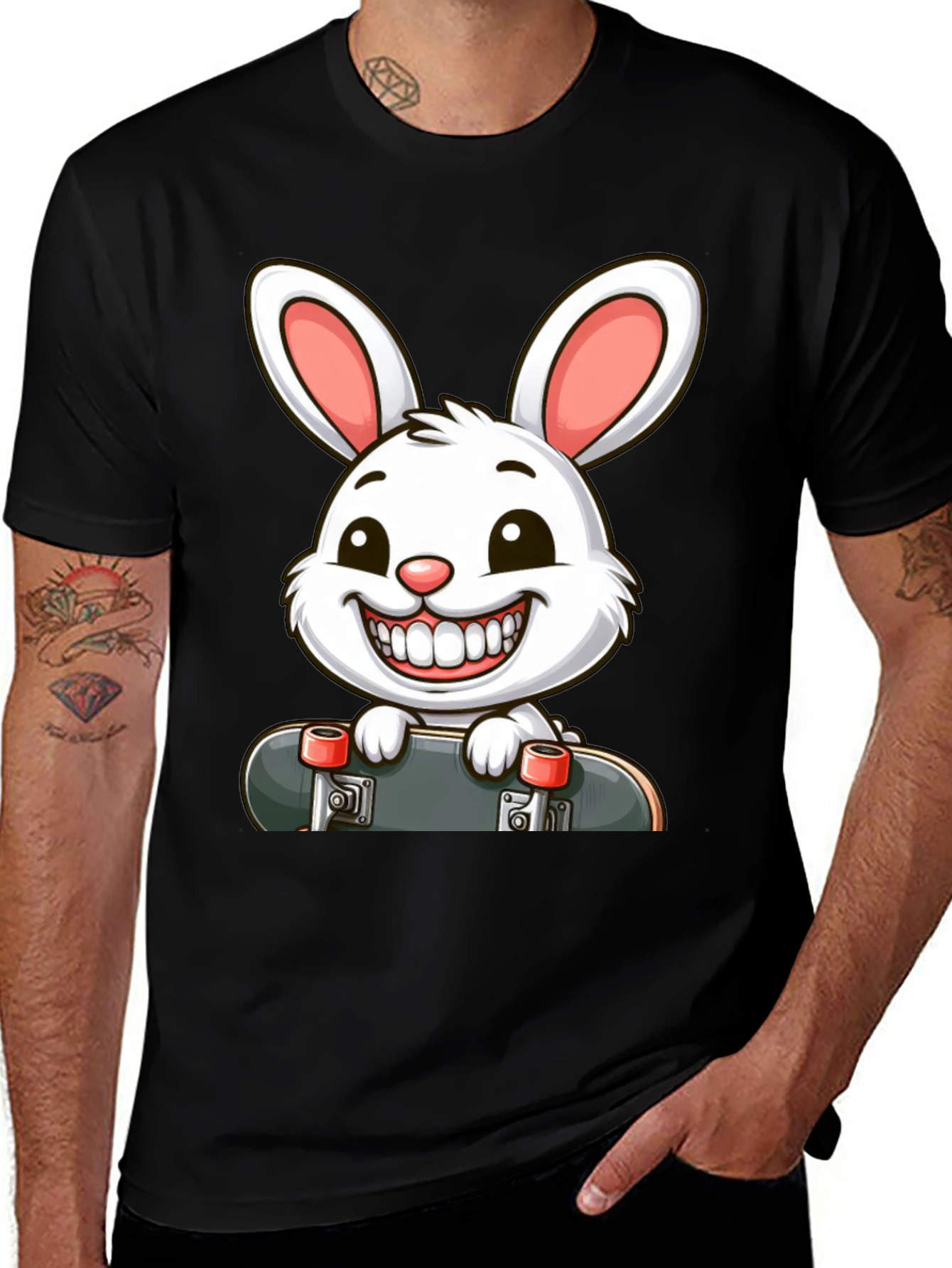 Variant 11 of Rabbit Skateboard Graphic T-Shirt