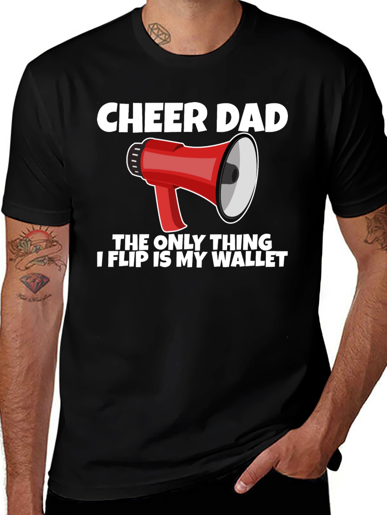 Cheer Dad T-Shirt - The Only Thing I Flip Is My Wallet