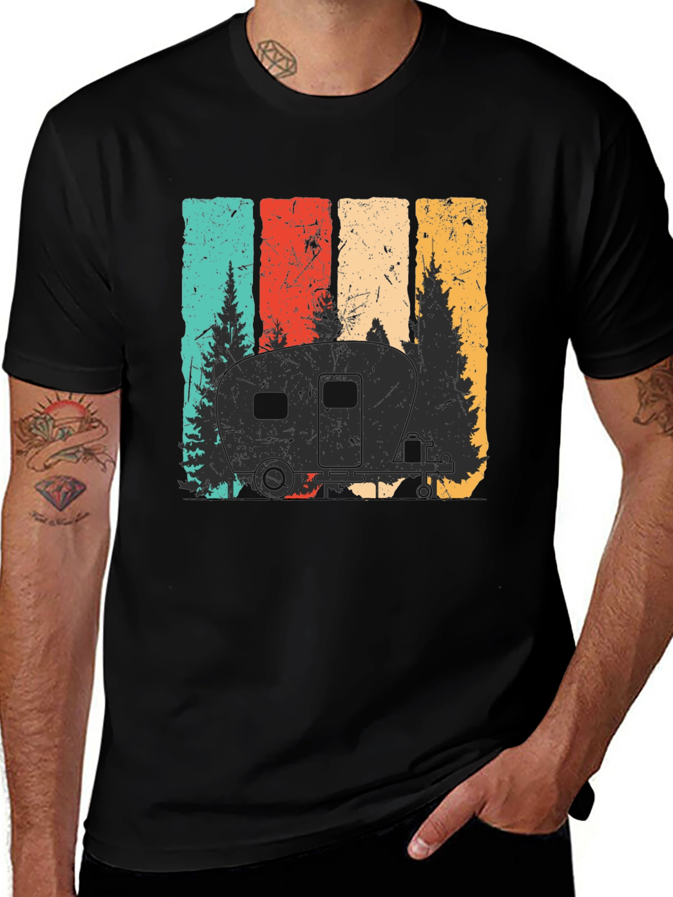 Variant 16 of Retro Camping Camper T-Shirt - Vintage Adventure Tee