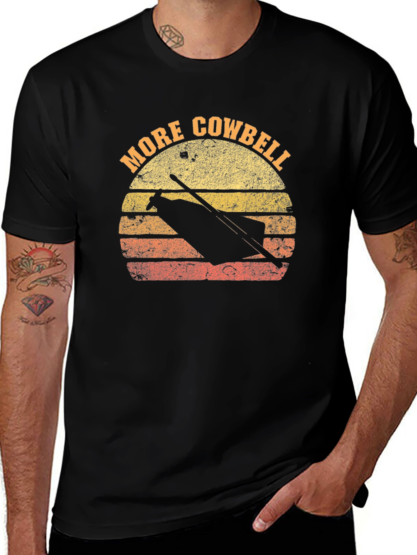 Variant 25 of More Cowbell T-Shirt Retro Sunset Graphic Tee