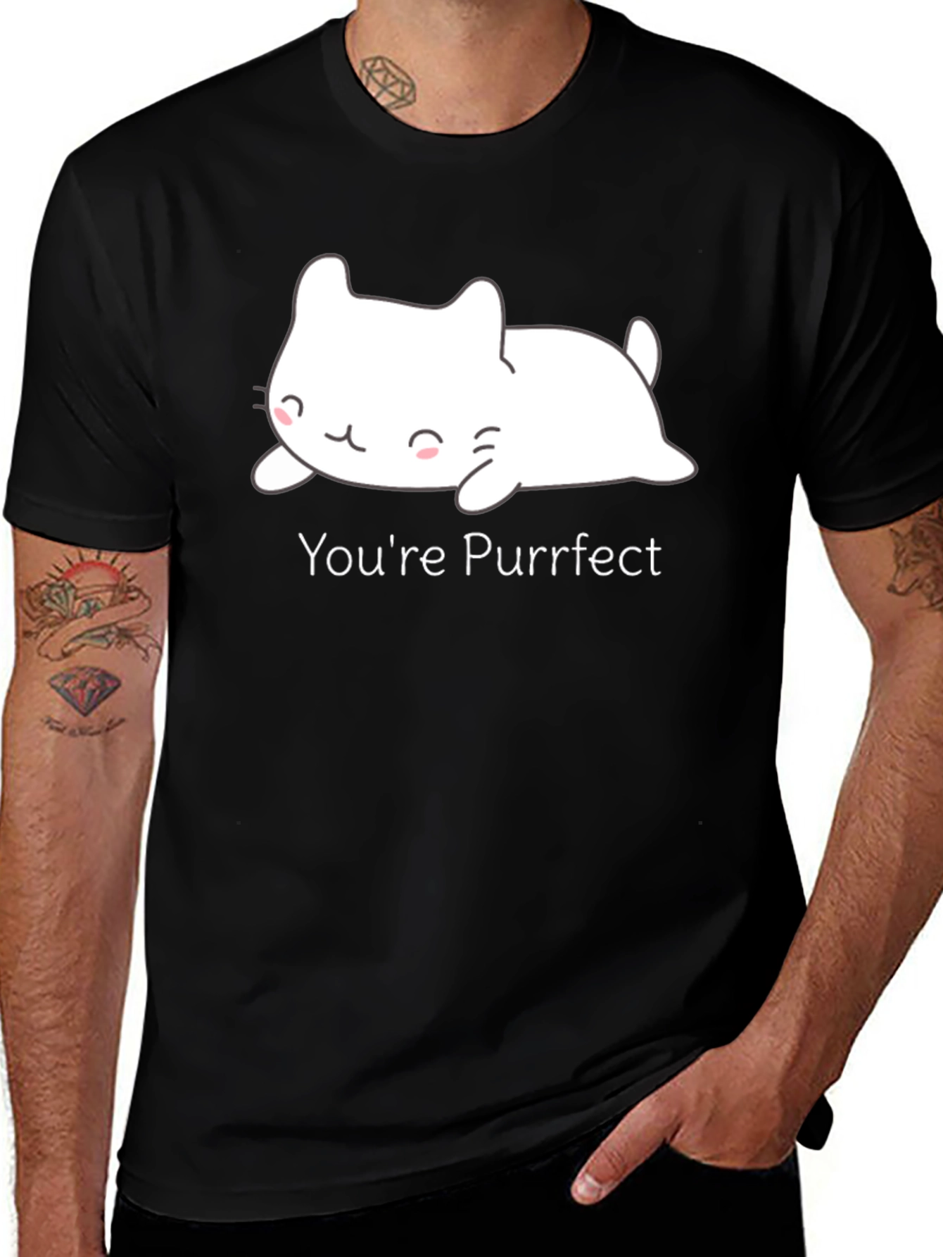 Variant 24 of Purrfect Cat Graphic Tee - Soft Cotton Comfort