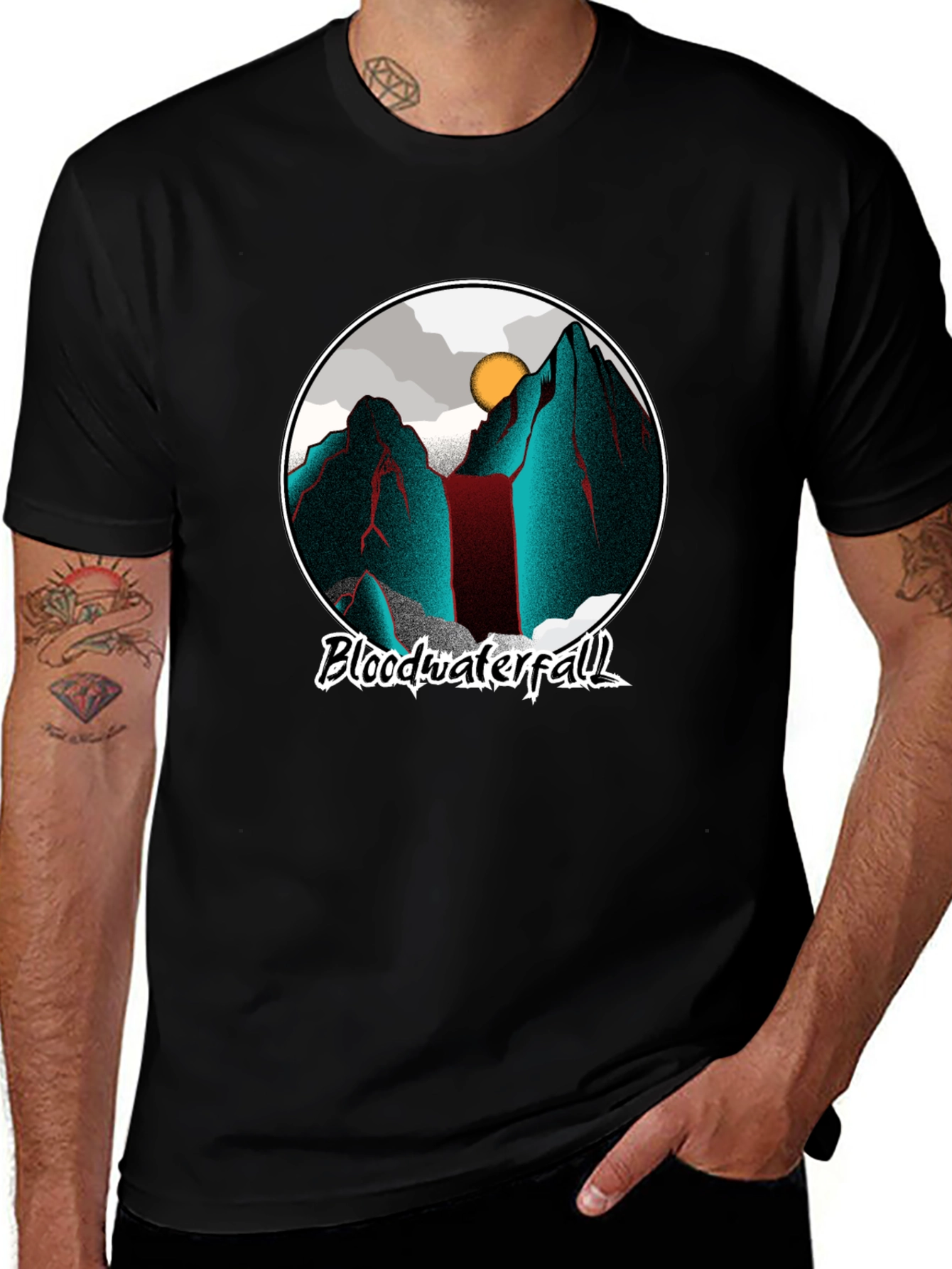 Variant 7 of Blood Waterfall Graphic Tee - Cool Mountain Design