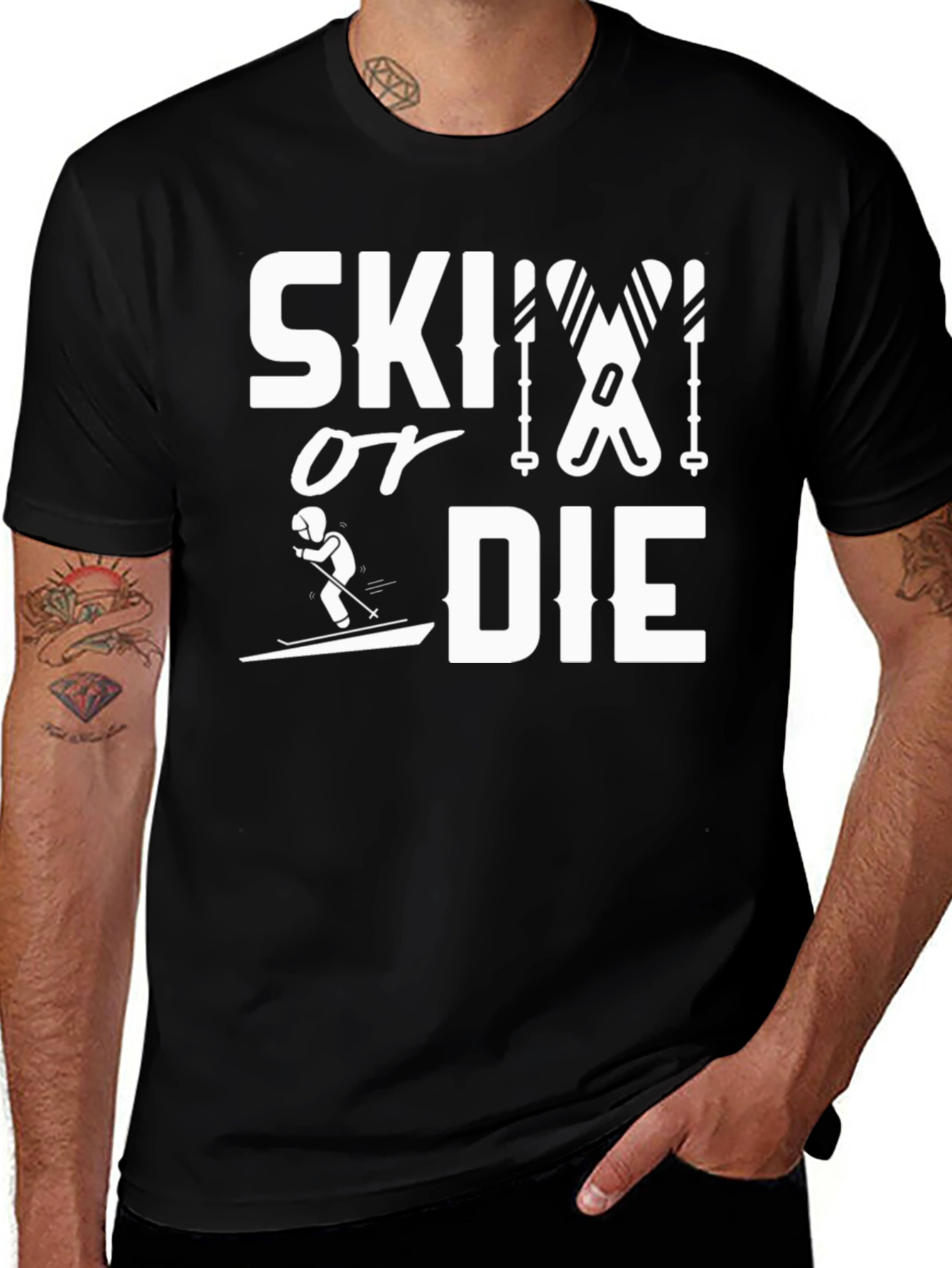 Variant 16 of Ski or Die Graphic T-Shirt