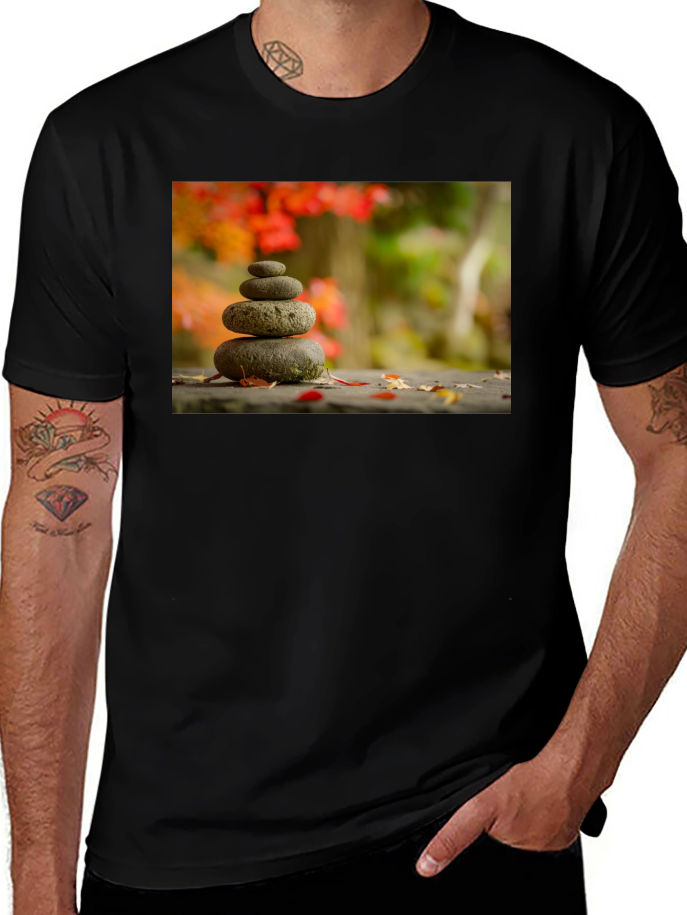 Variant 30 of Stacked Stones Graphic Tee - Zen Garden Style Shirt