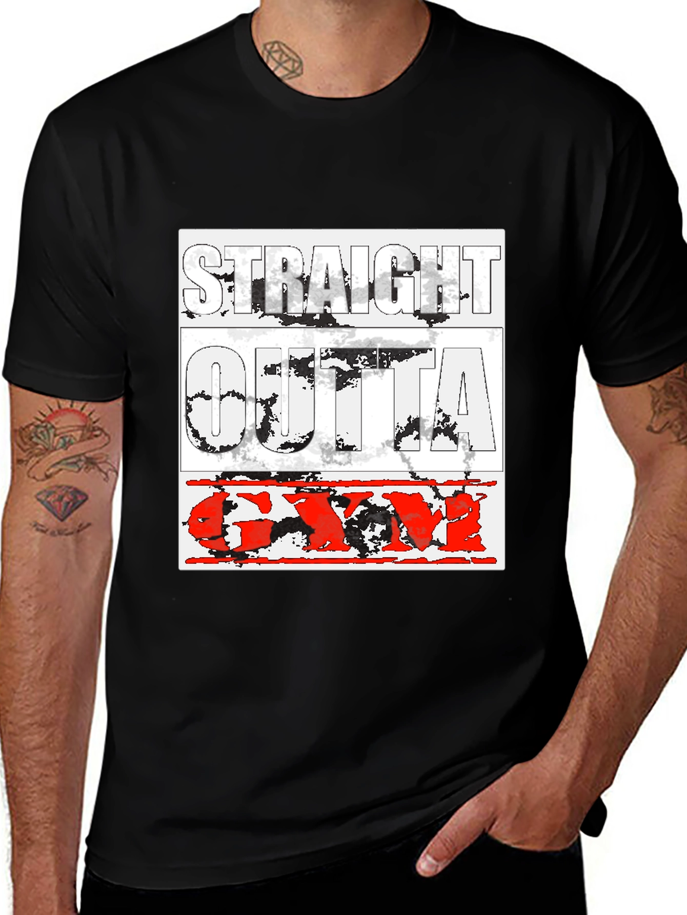 Variant 6 of Straight Outta GYM T-Shirt - Black