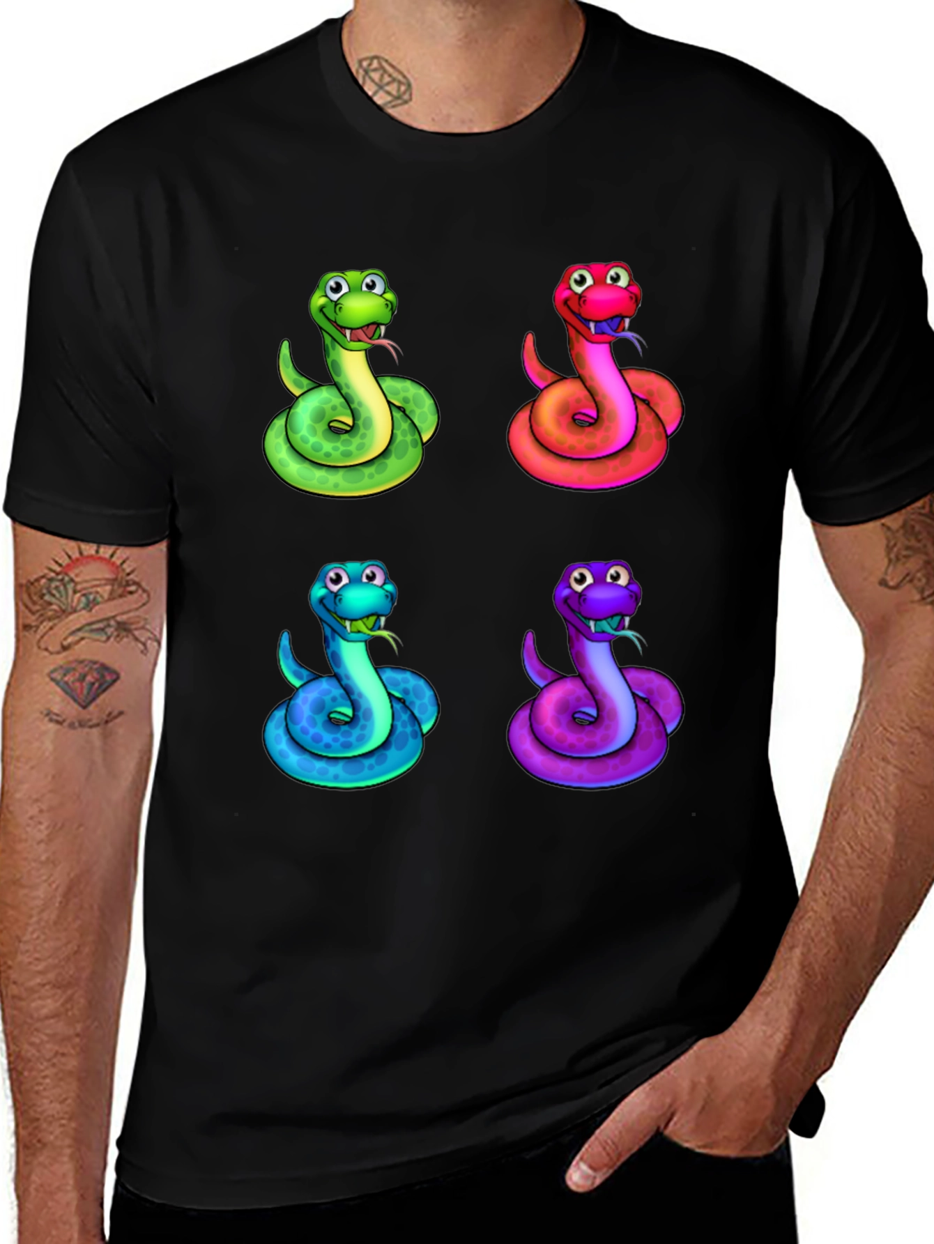 Variant 24 of Colorful Cartoon Snake T-Shirt