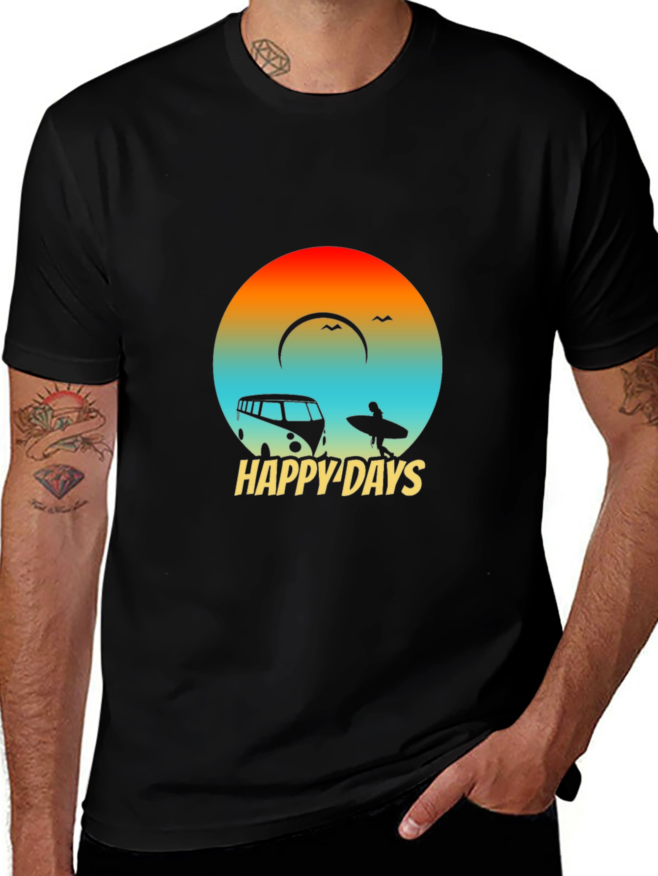 Variant 20 of Happy Days Graphic Tee - Surf Van Sunset T-Shirt