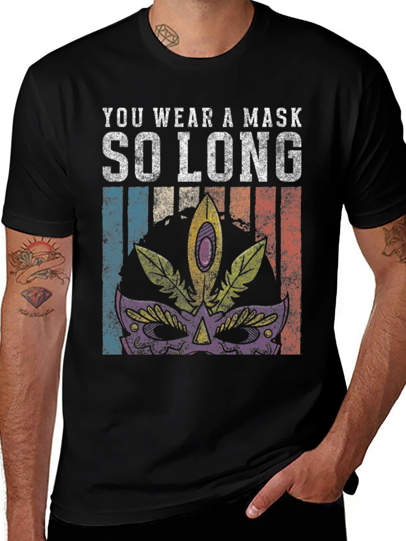 Variant 23 of You Wear a Mask T-Shirt, Mardi Gras Tee