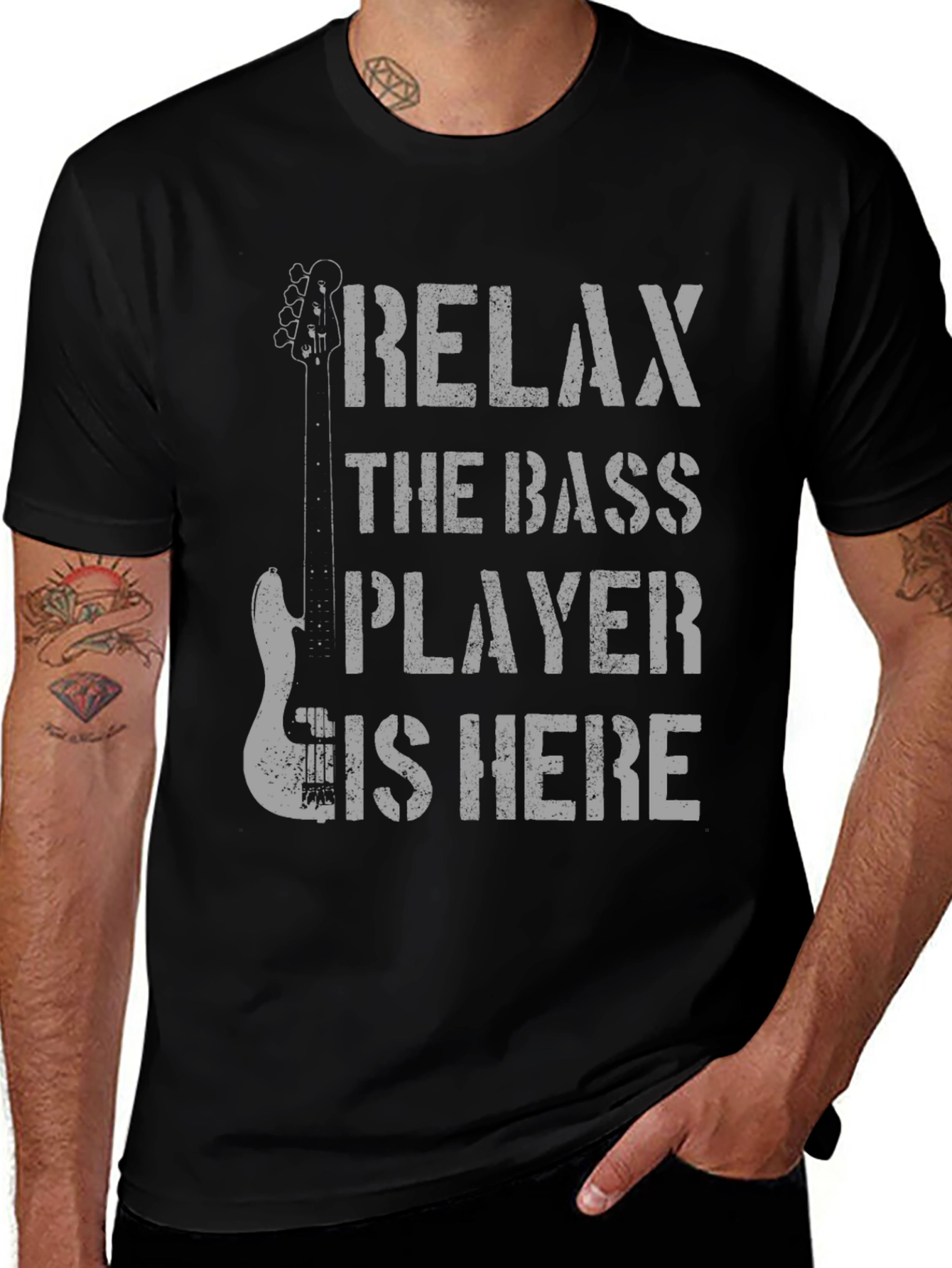 Variant 5 of Relax, the Bass Player is Here T-Shirt - Musician Gift