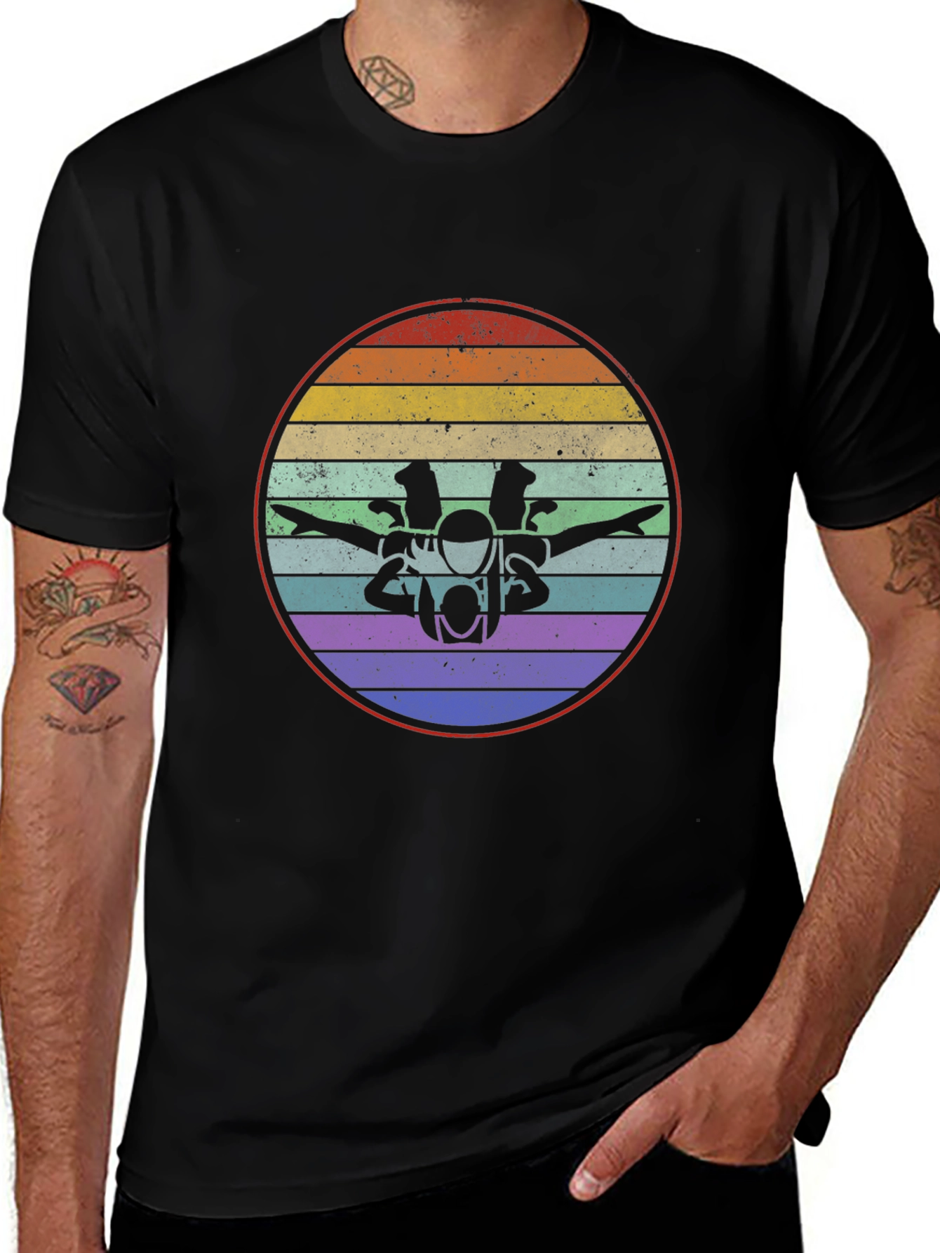 Black Retro Motorcycle T-Shirt main image