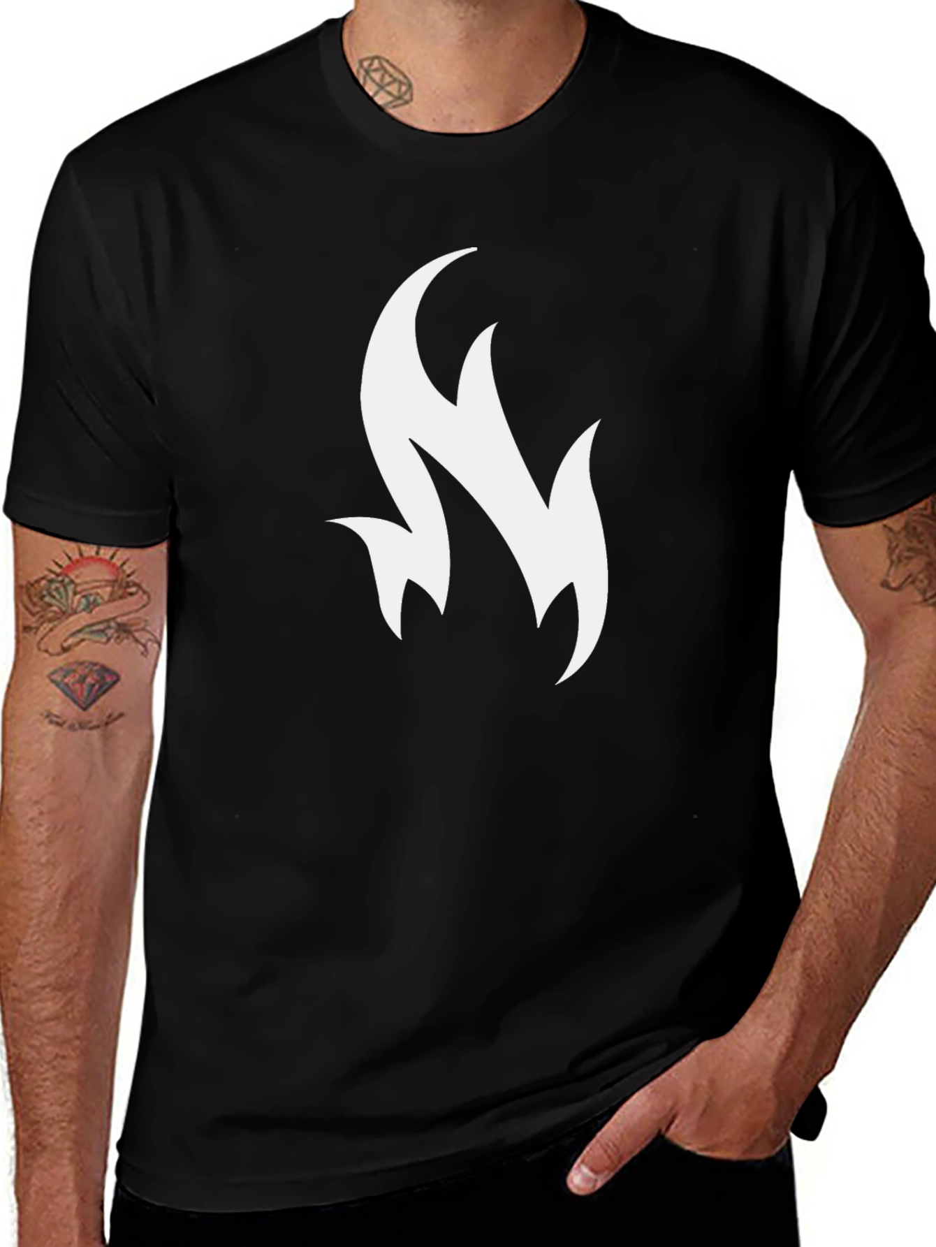 Variant 13 of Modern Flame Graphic Black T-Shirt