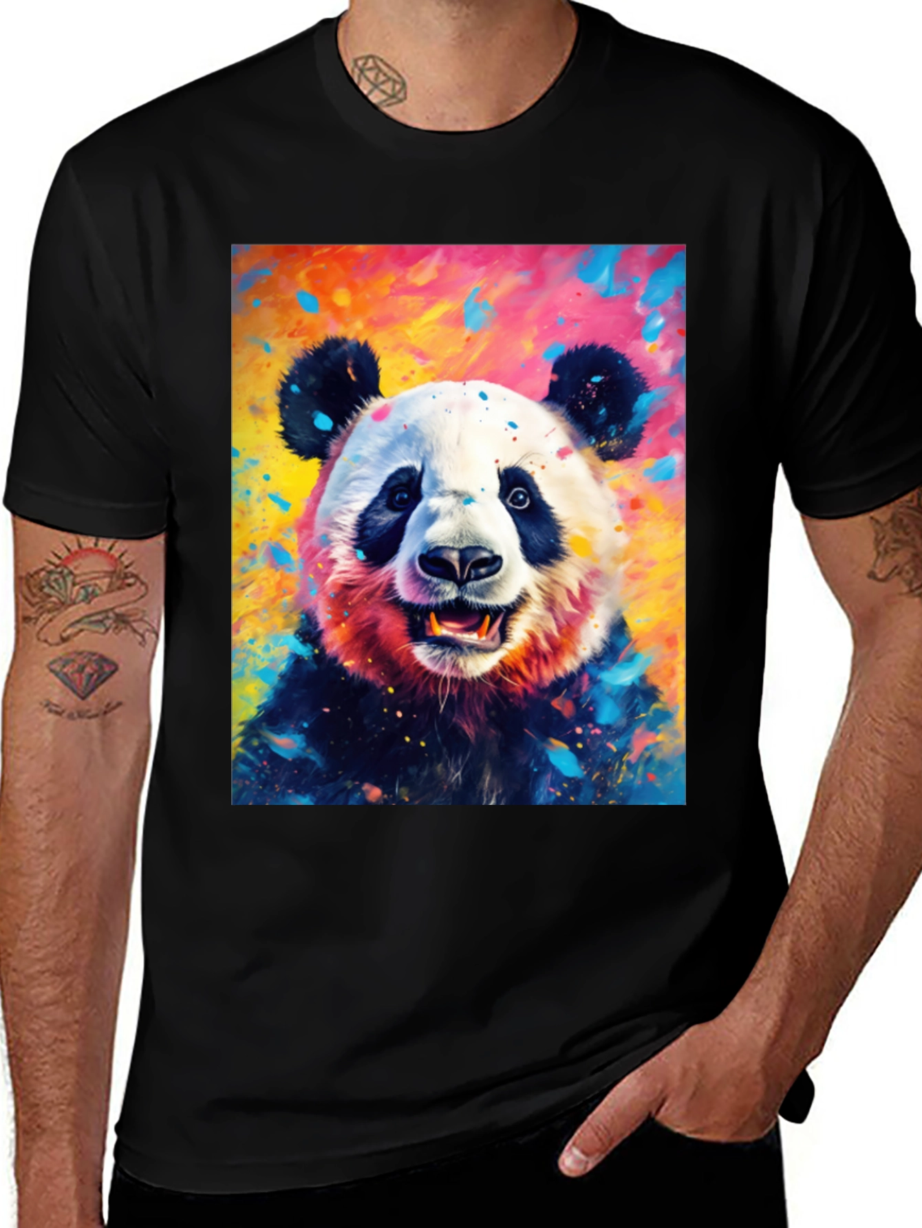Variant 16 of Colorful Panda Graphic T-Shirt - Unique Animal Design