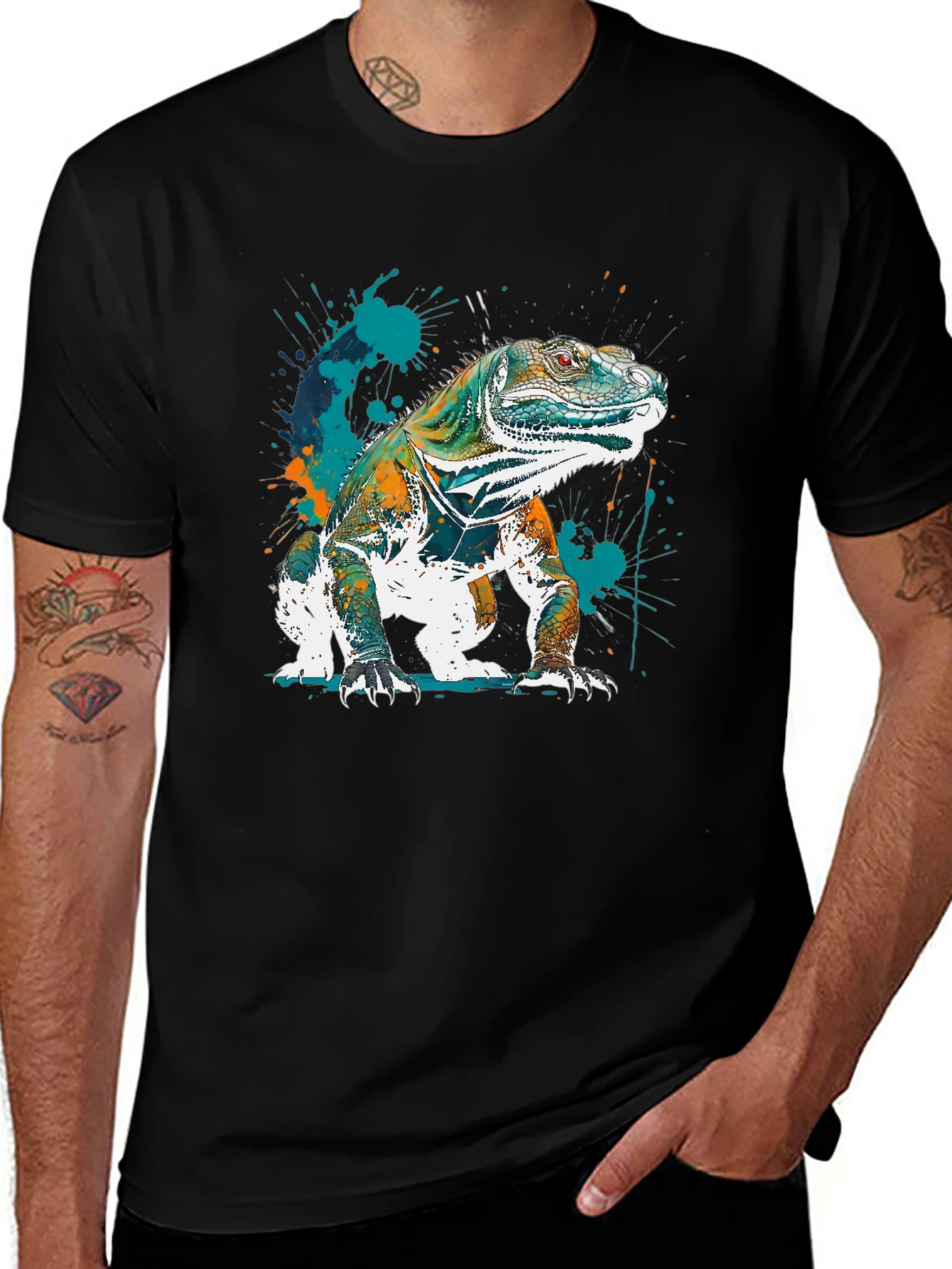 Variant 22 of Iguana Graphic Tee - Unique Artistic Lizard Design