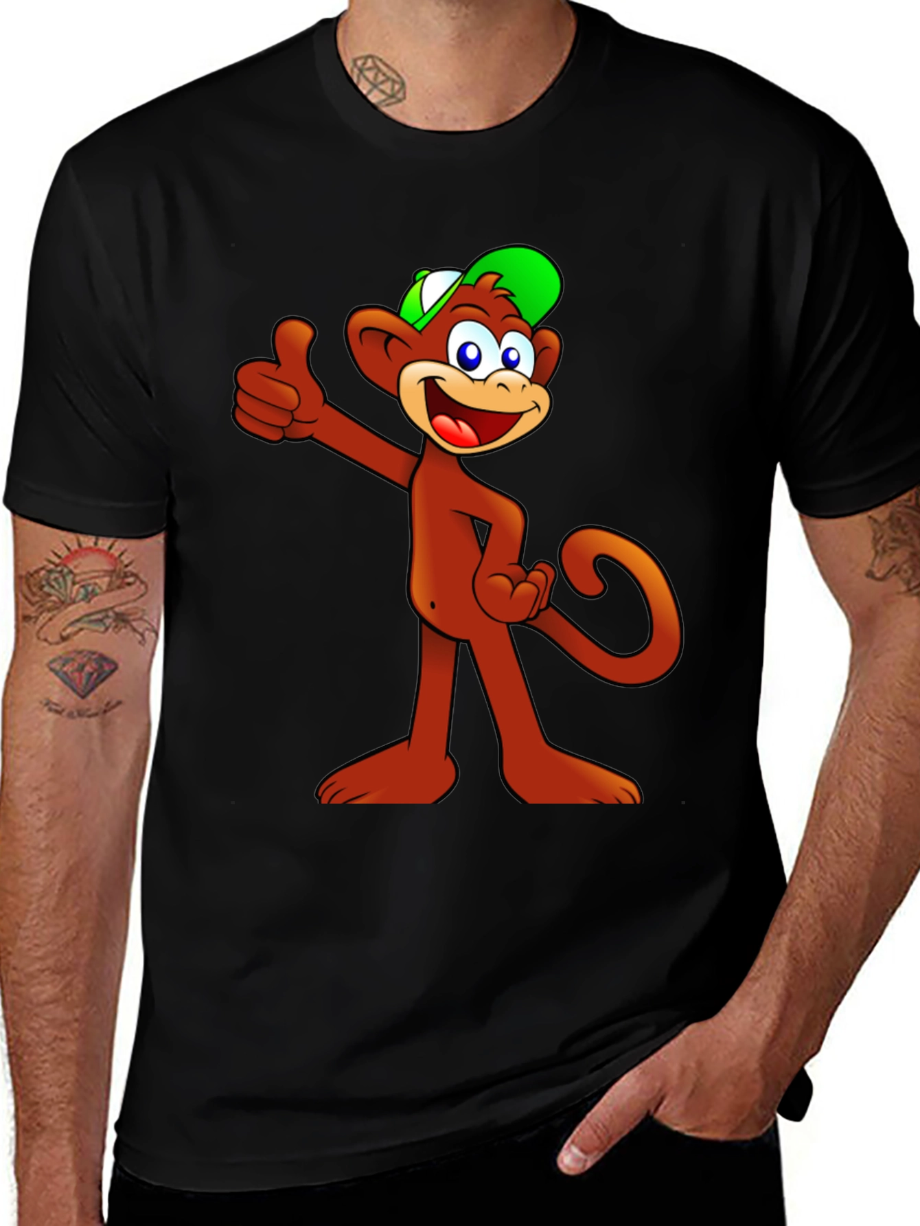 Variant 7 of Cartoon Monkey T-Shirt - Thumbs Up!