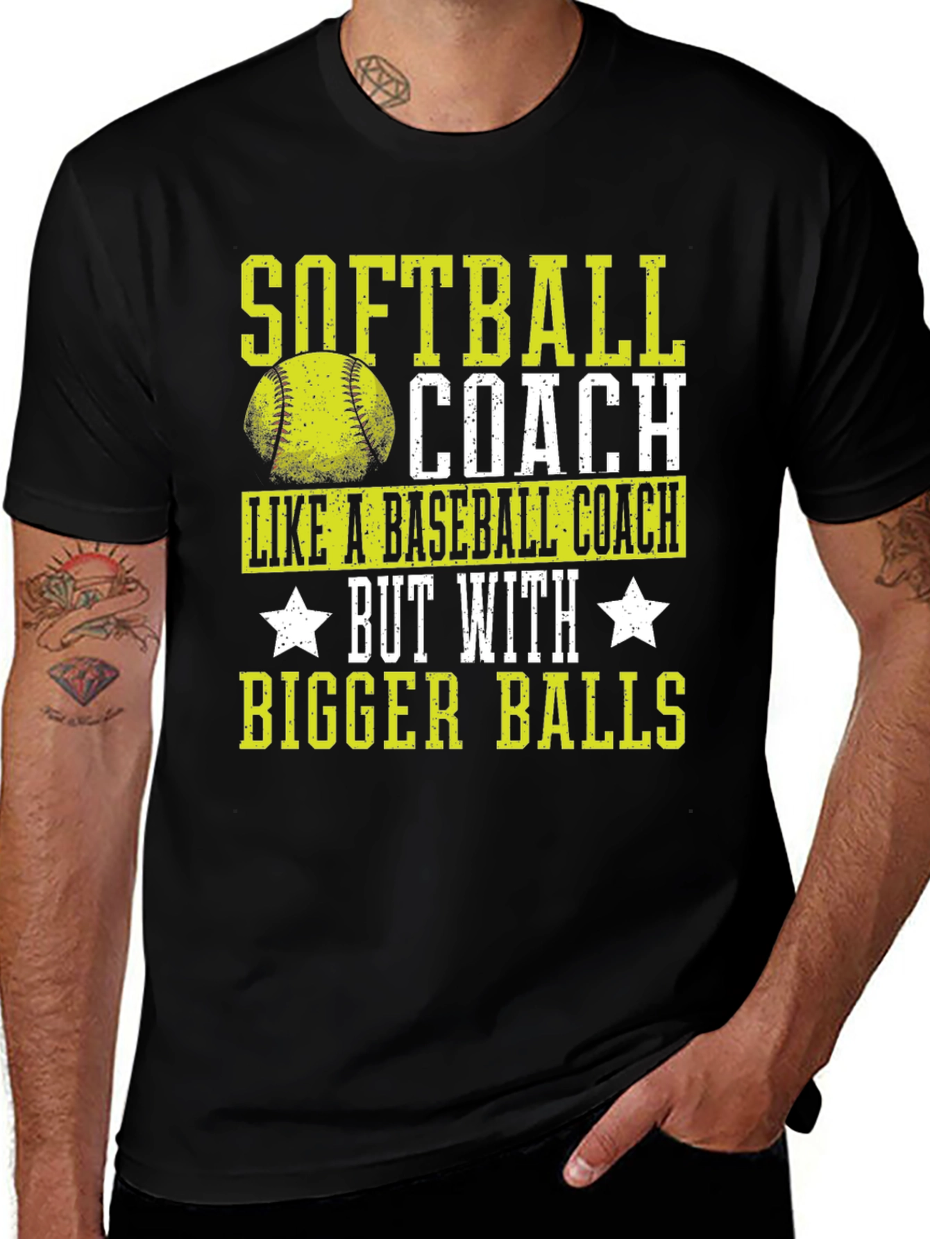 Variant 12 of Softball Coach T-Shirt: Bigger Balls!