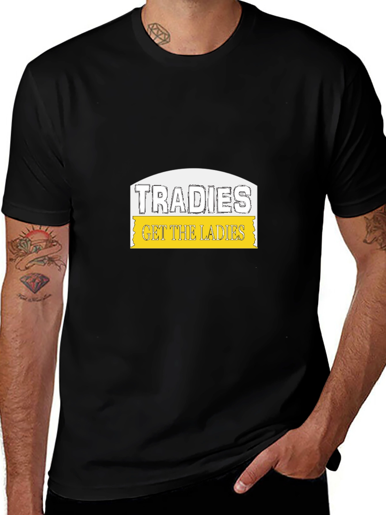 Variant 16 of Tradies Get The Ladies Black T-Shirt