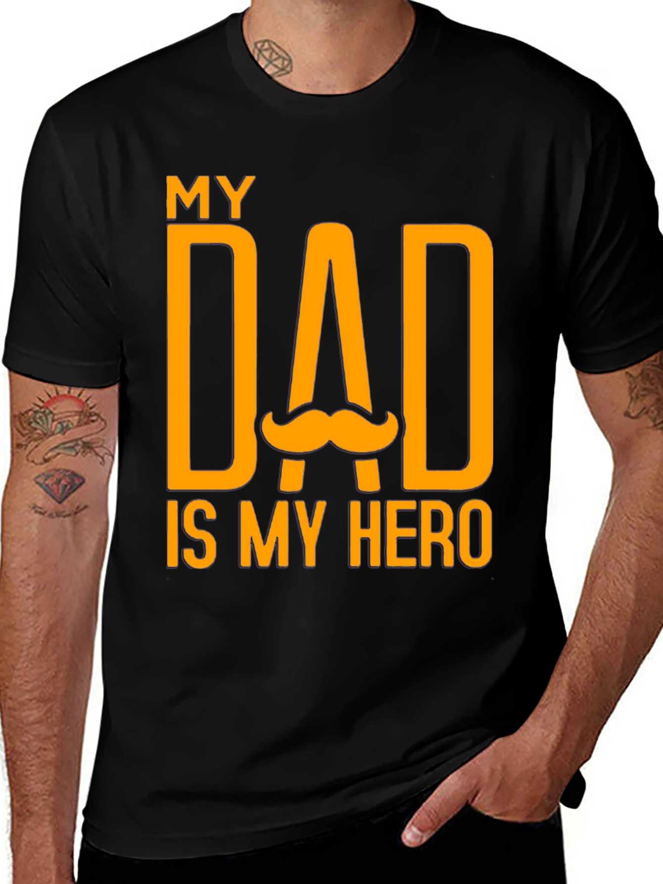 Variant 6 of My Dad Is My Hero Black T-Shirt