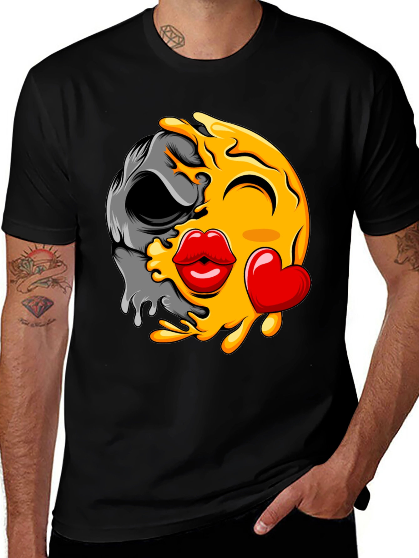 Variant 3 of Emoji Kiss Skull T-Shirt