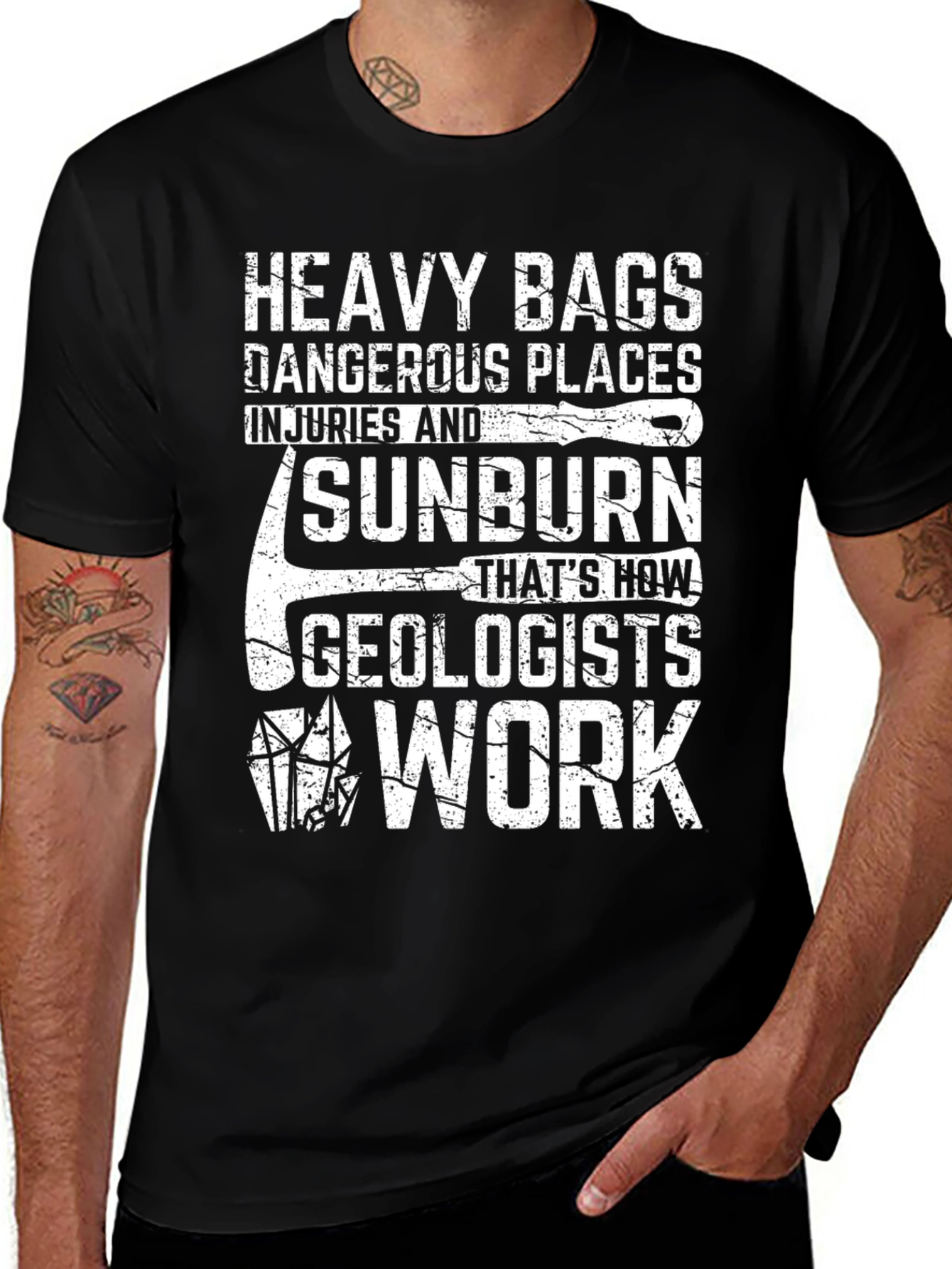 Variant 3 of Geologist Work T-Shirt - Heavy Bags & Sunburn